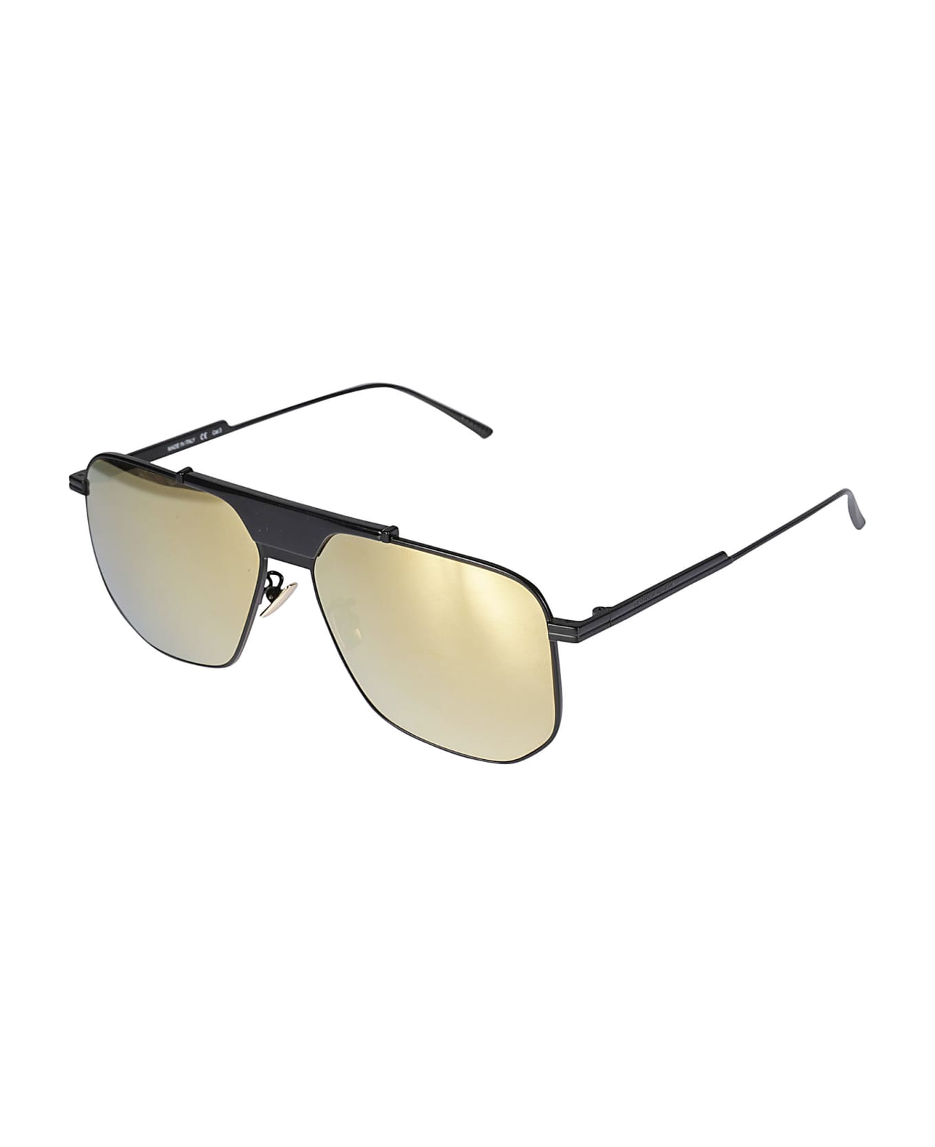 Bottega Veneta Eyewear Hexagonal-framed Sunglasses - 005 black black gold