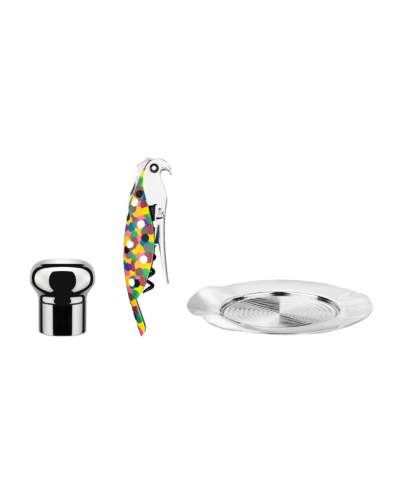 Alessi Wine Gift Parrot Set - Acciaio バーグッズ