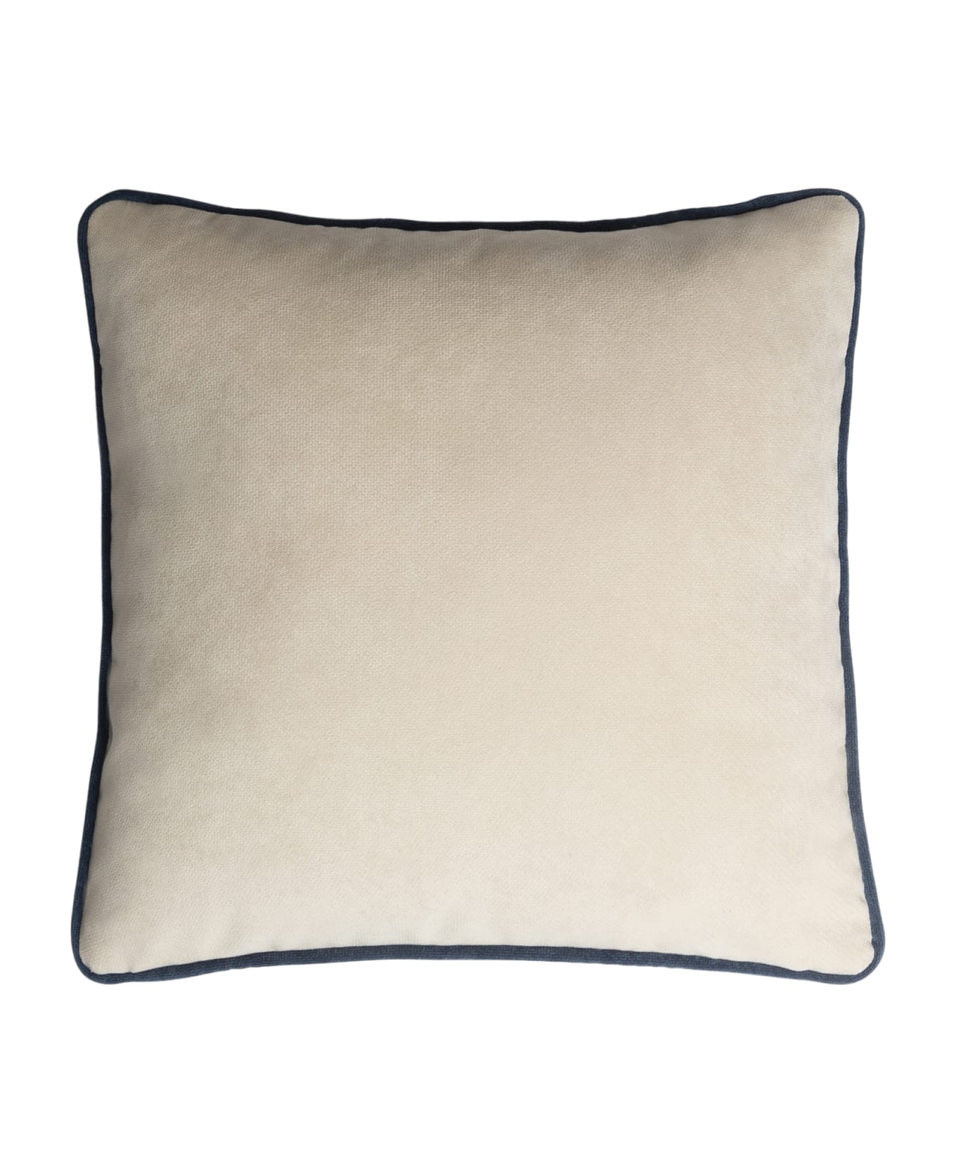 Lo Decor Happy Velvet Frame Pillow - light beige/blue クッション