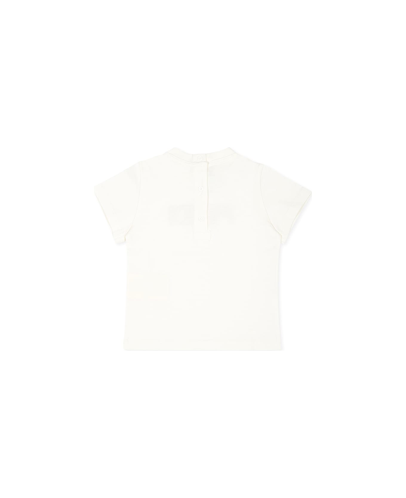 Fendi White T-shirt For Bbaykids With Fendi Logo - White