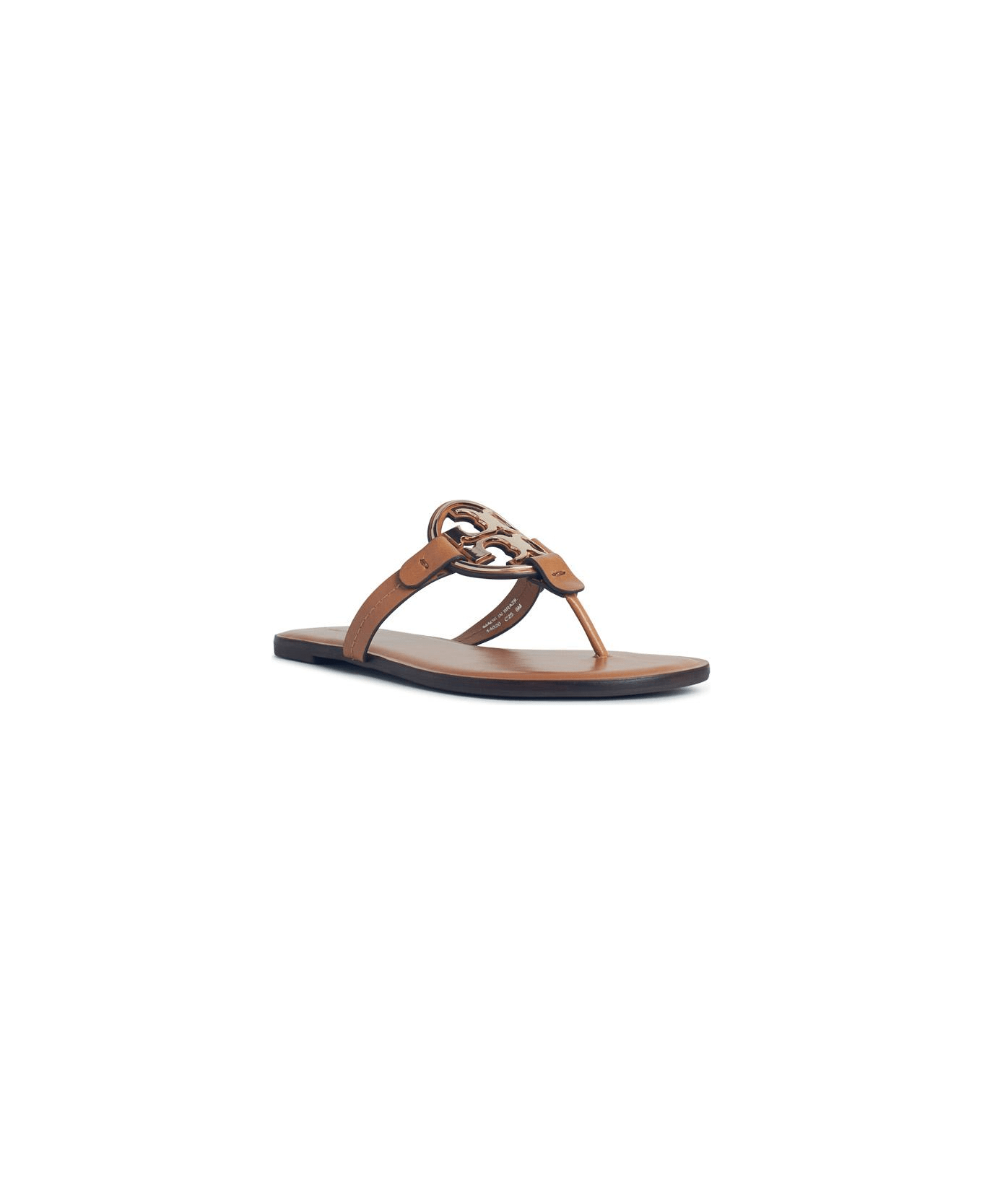 Tory Burch 'miller' Sandals With 'pavé' In Brown Leather - Brown