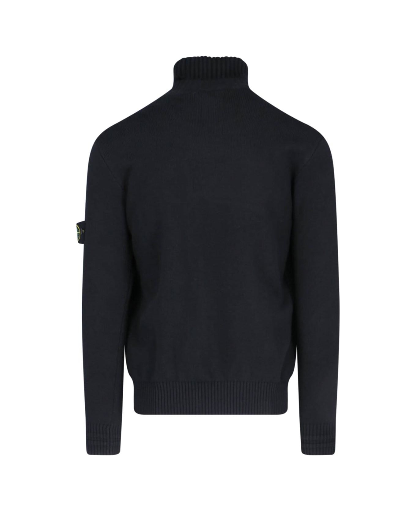 Stone Island Classic Turtleneck Sweater - BLACK