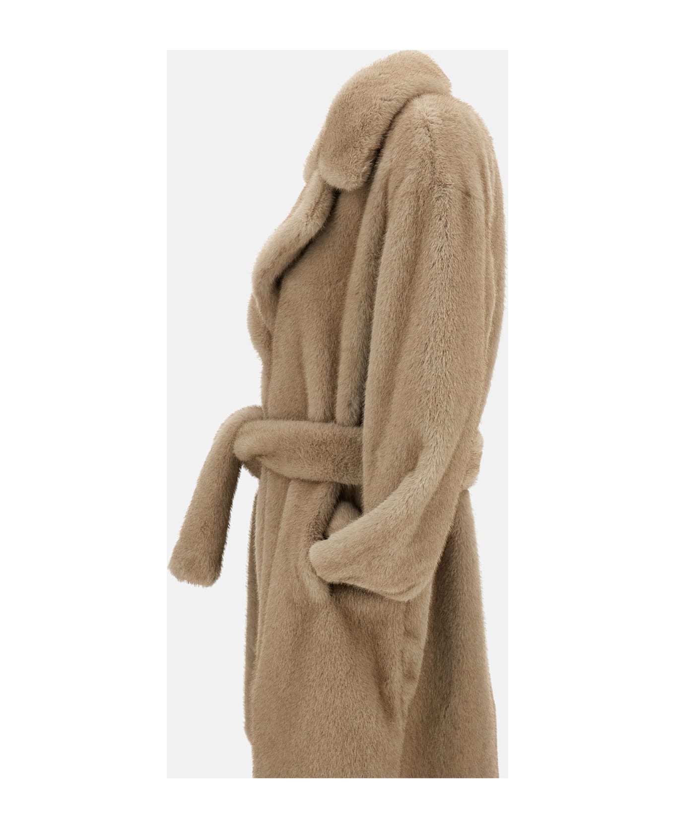 Herno Soft Alternative Fur Coat - Beige