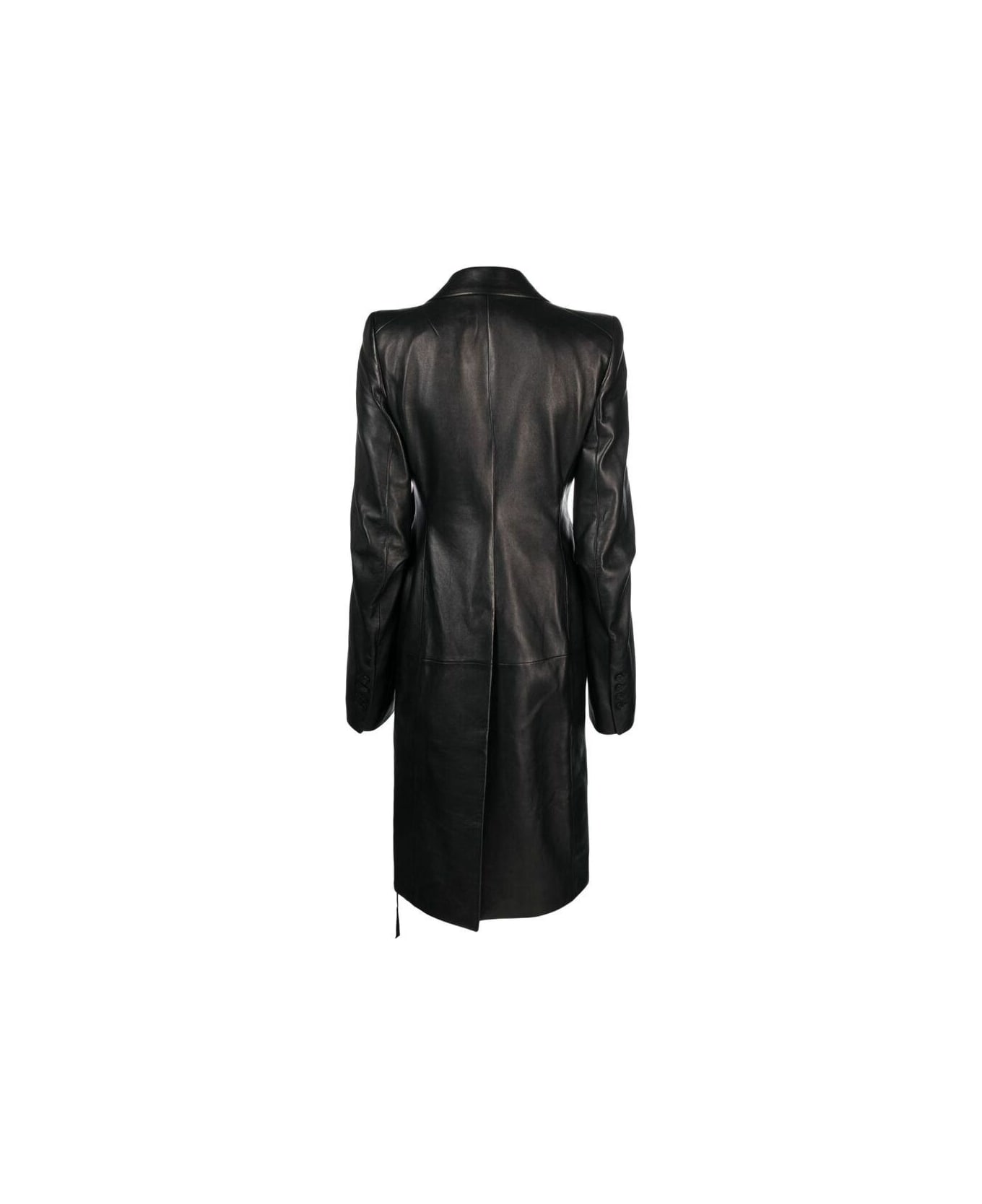 Ann Demeulemeester Collared Buttoned Coat - BLACK