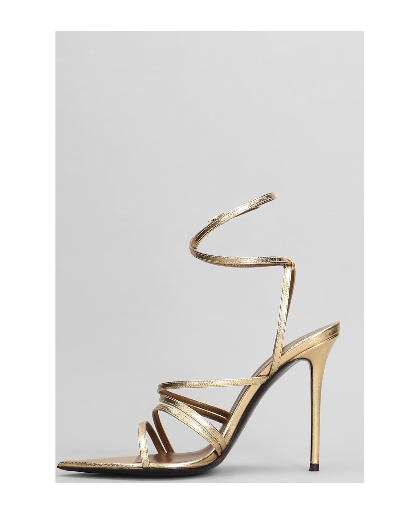 Giuseppe Zanotti Intrigo Strap 105 Sandals In Gold Leather - gold