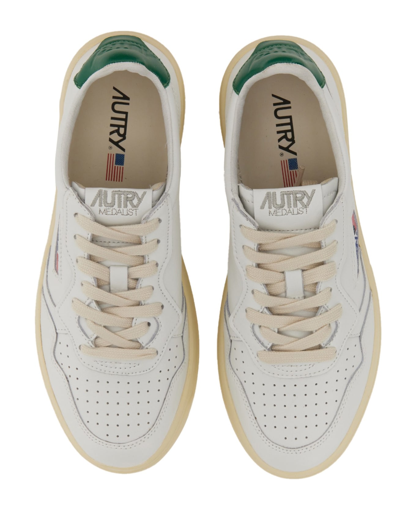 Autry Medalist Low Sneakers - White/green スニーカー