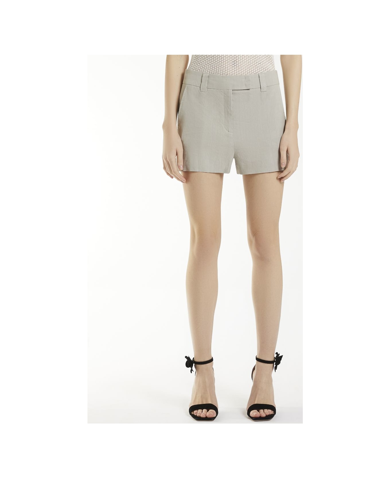 Marella Stretch Viscose And Linen Micro Pants