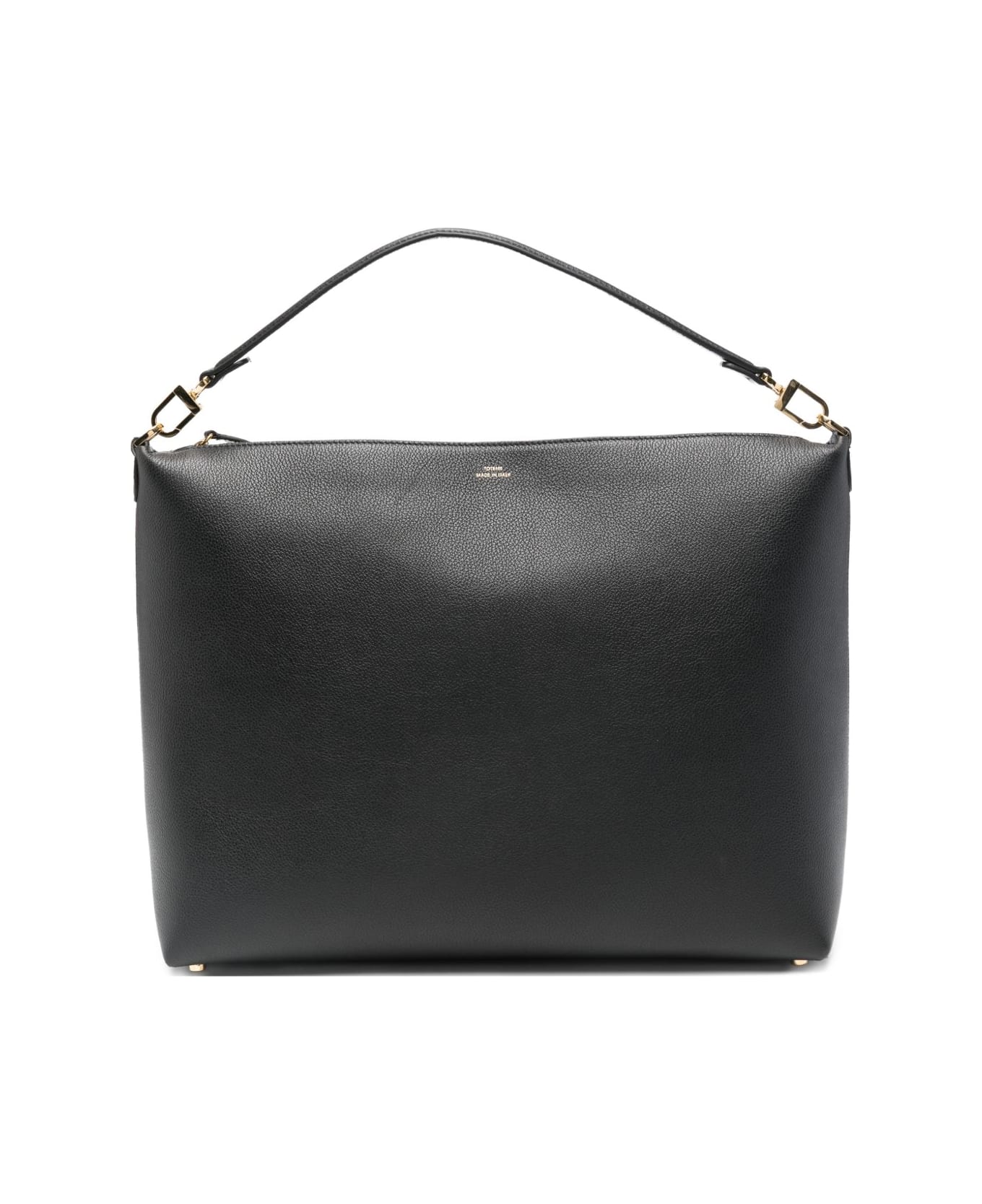 Totême Medium Leather Tote Bag - Black