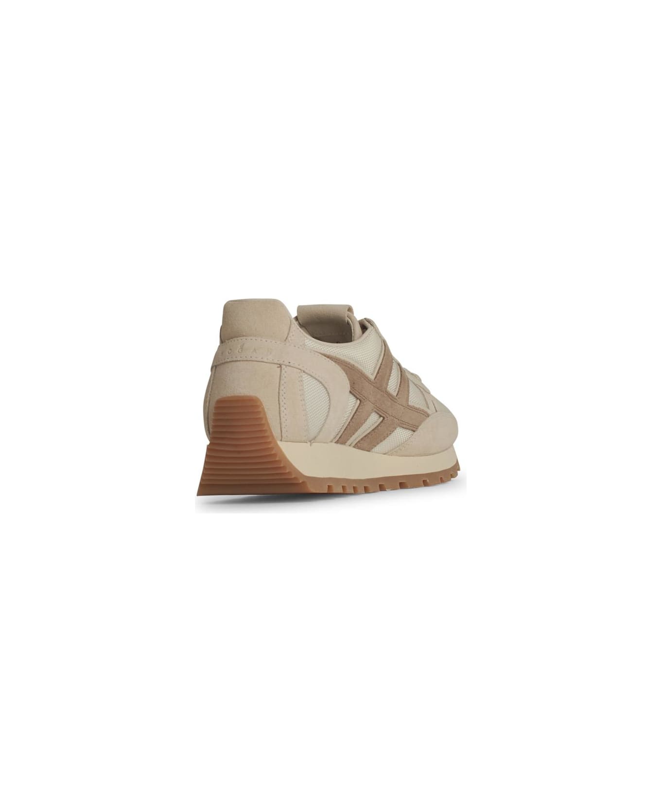 Hogan 'h672' White Fabric Sneakers - Beige