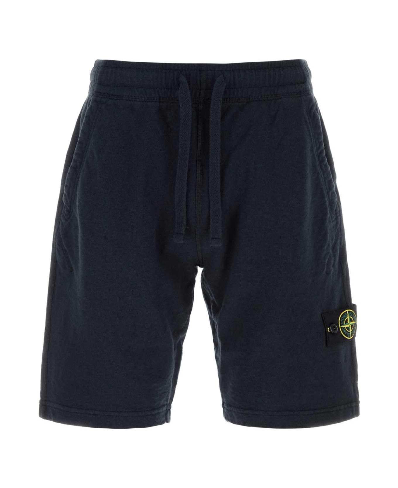 Stone Island Navy Blue Cotton Bermuda Shorts - NAVY ショートパンツ