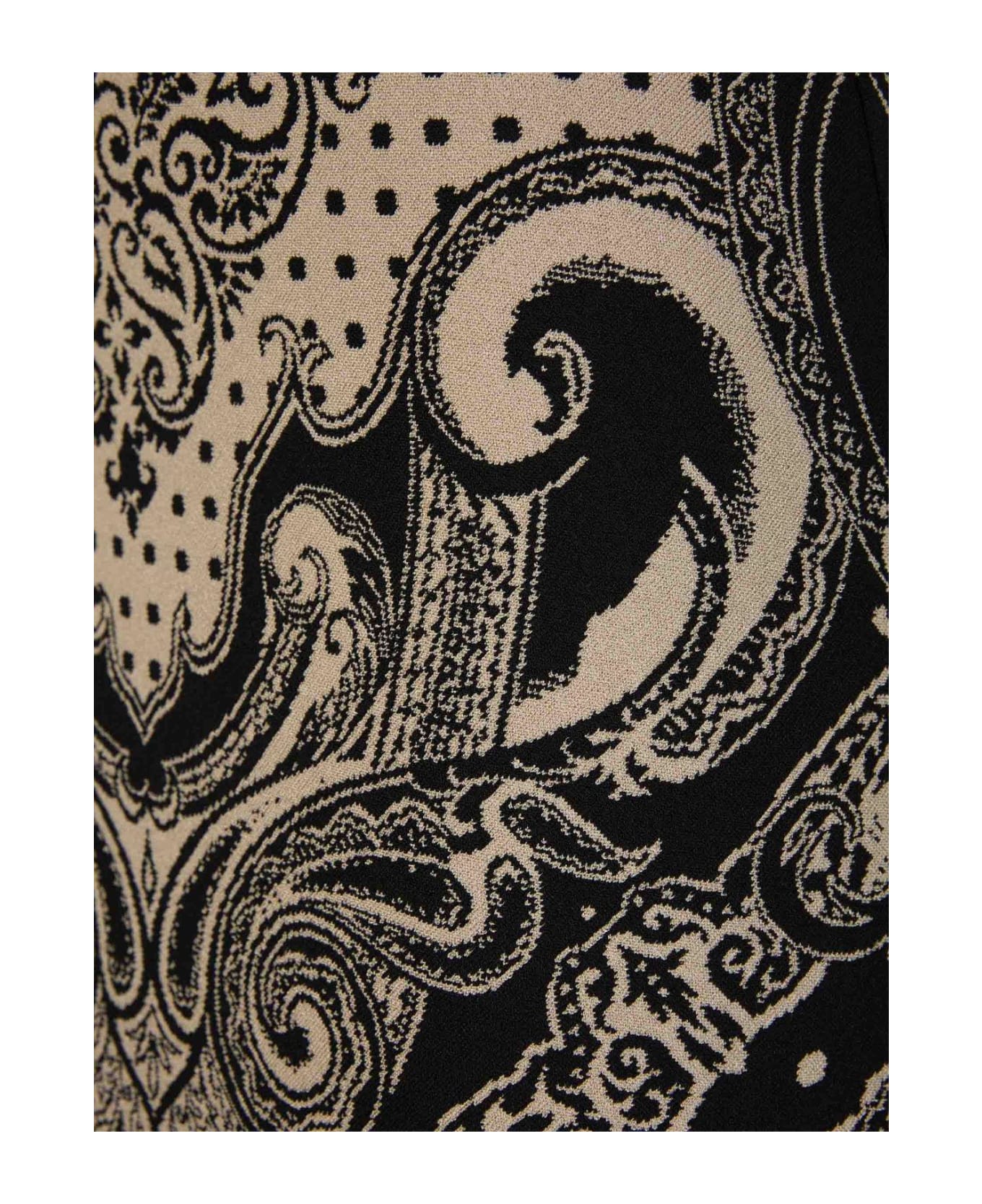 Balmain Backless Knit Paisley Monogram Dress - Avorio/nero