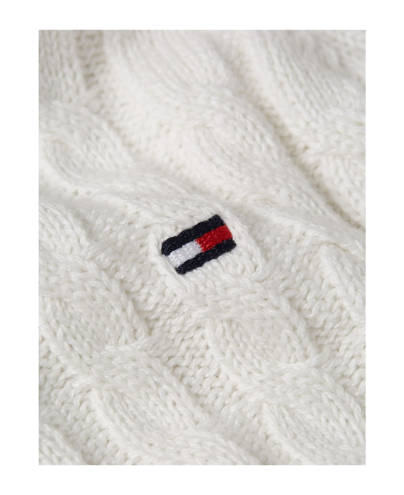 Tommy Hilfiger White Relaxed-fit Sweater In Woven Knit - ECRU