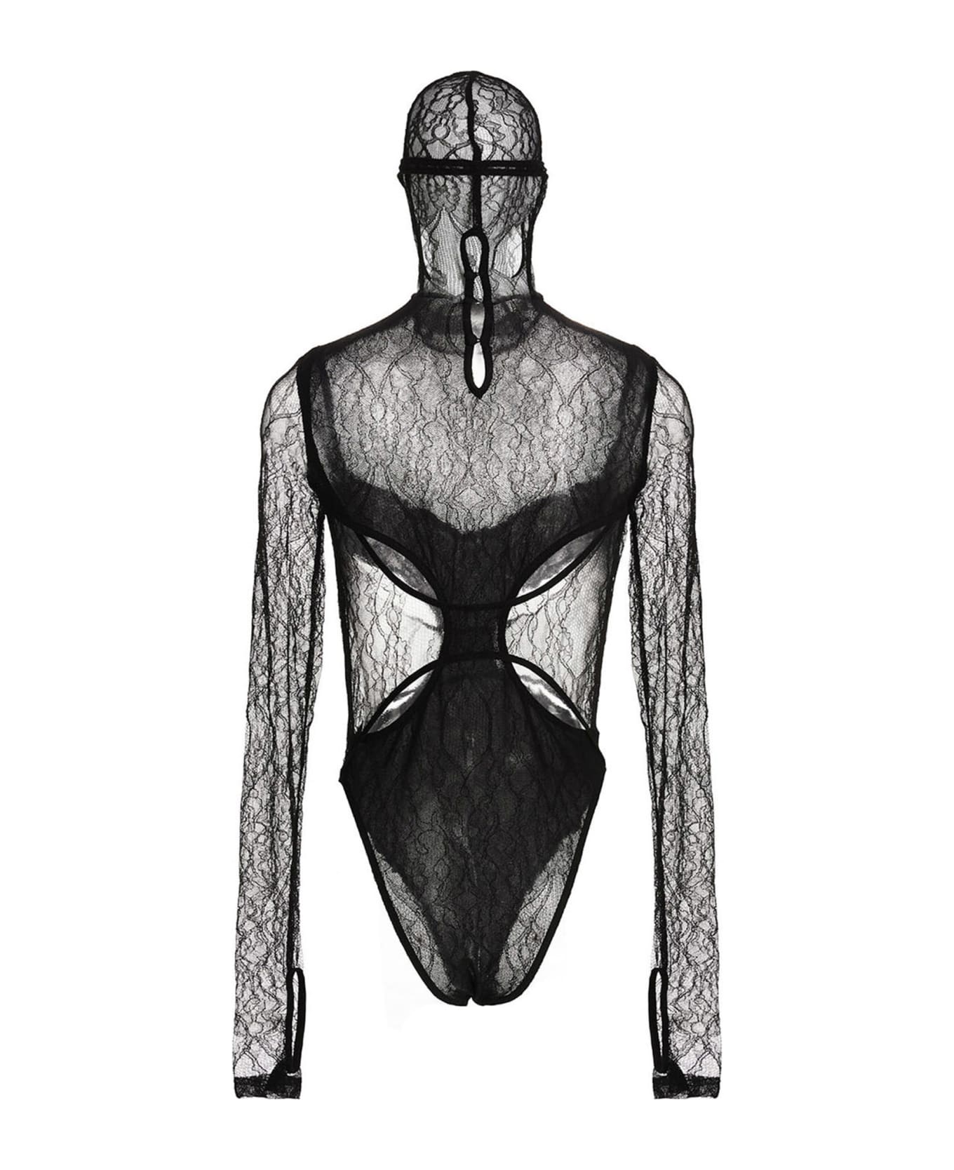 Dion Lee Cut-out Detail Lace Bodysuit - Black  