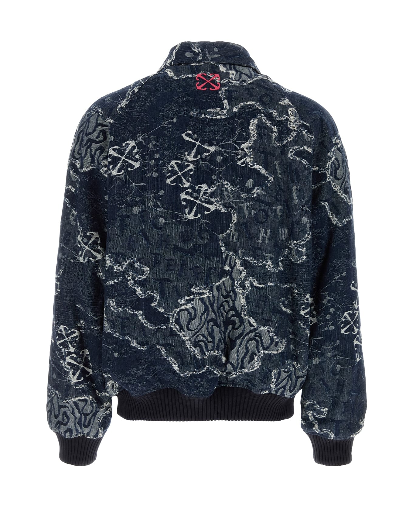 Off-White Blue Jacquard Bomber Jacket - Blue