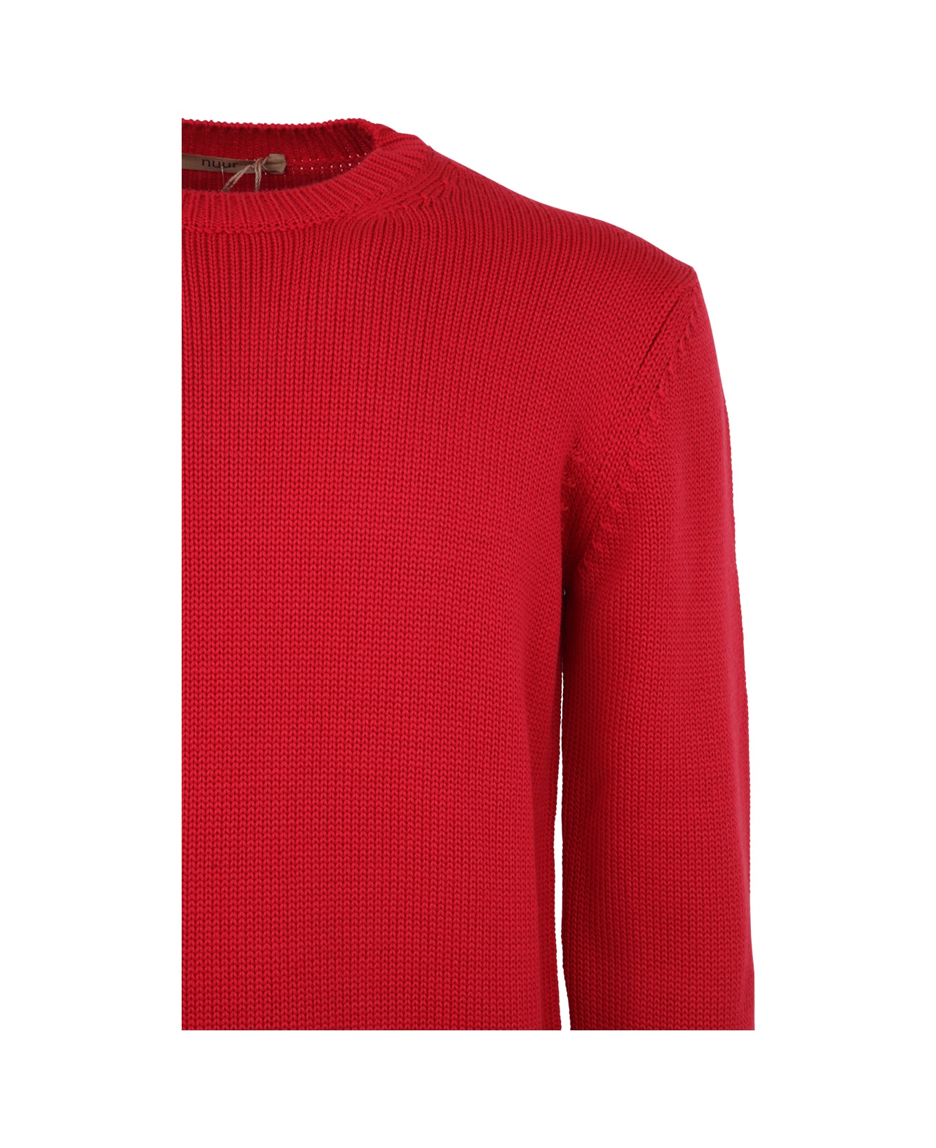 Nuur Long Sleeve Crew Neck Sweater - Red