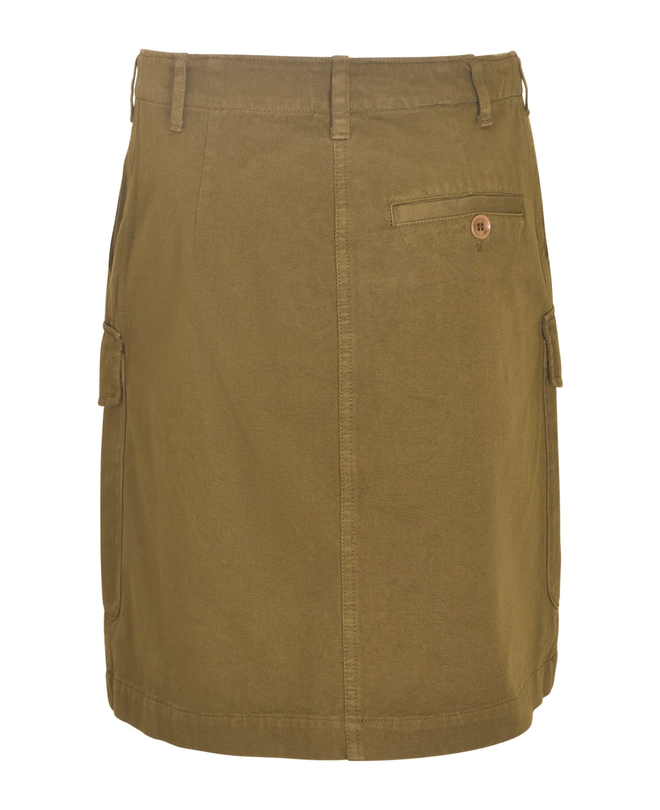Aspesi Short Plain Cargo Skirt - Military