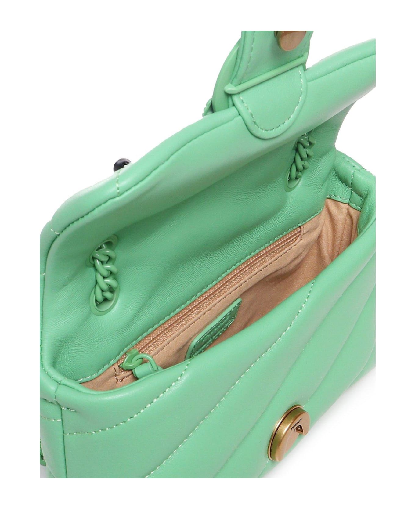 Pinko Love Bird Fold-over Mini Crossbody Bag - Green
