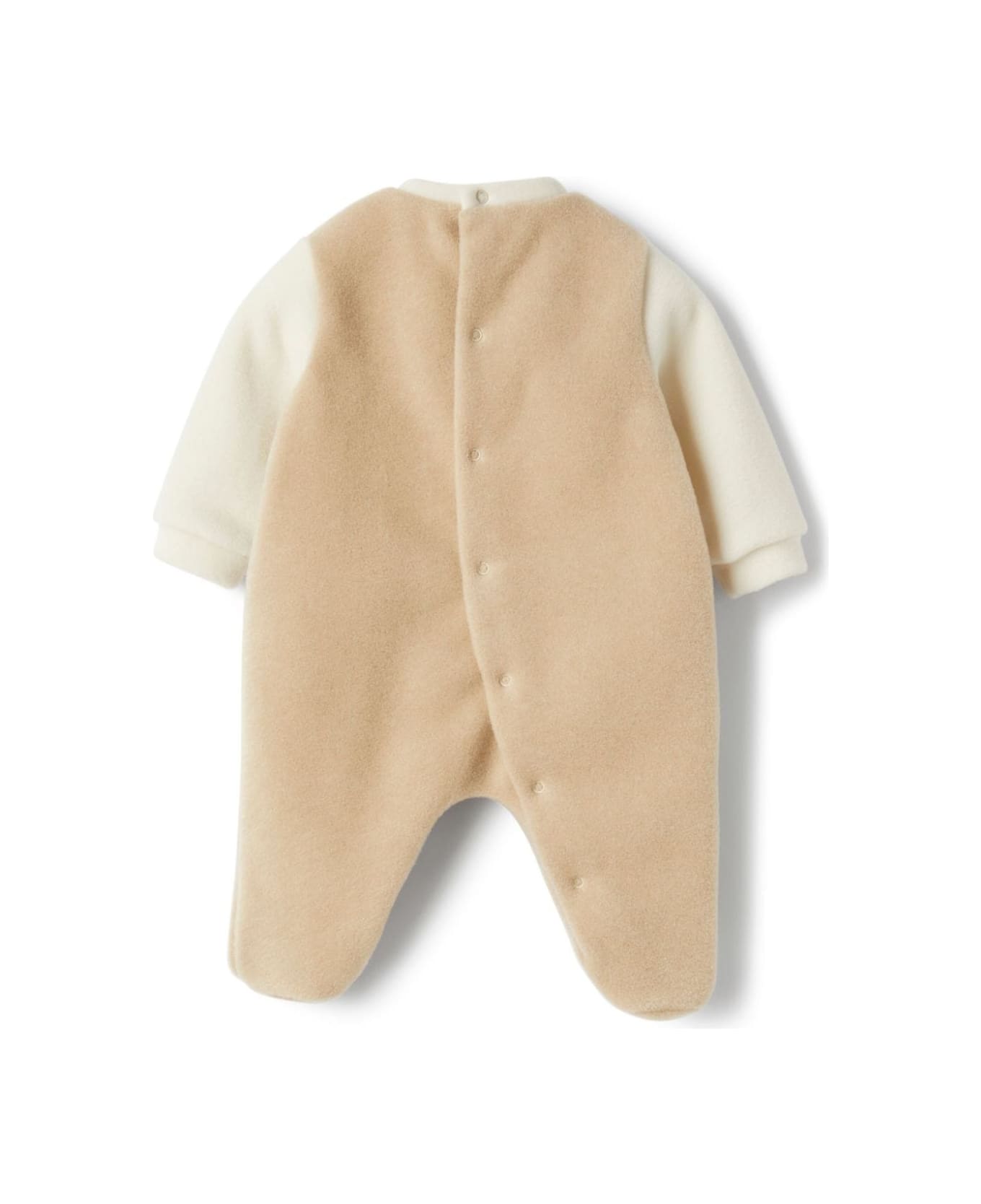 Il Gufo Fleece Sleepsuit With Appliqué - Brown