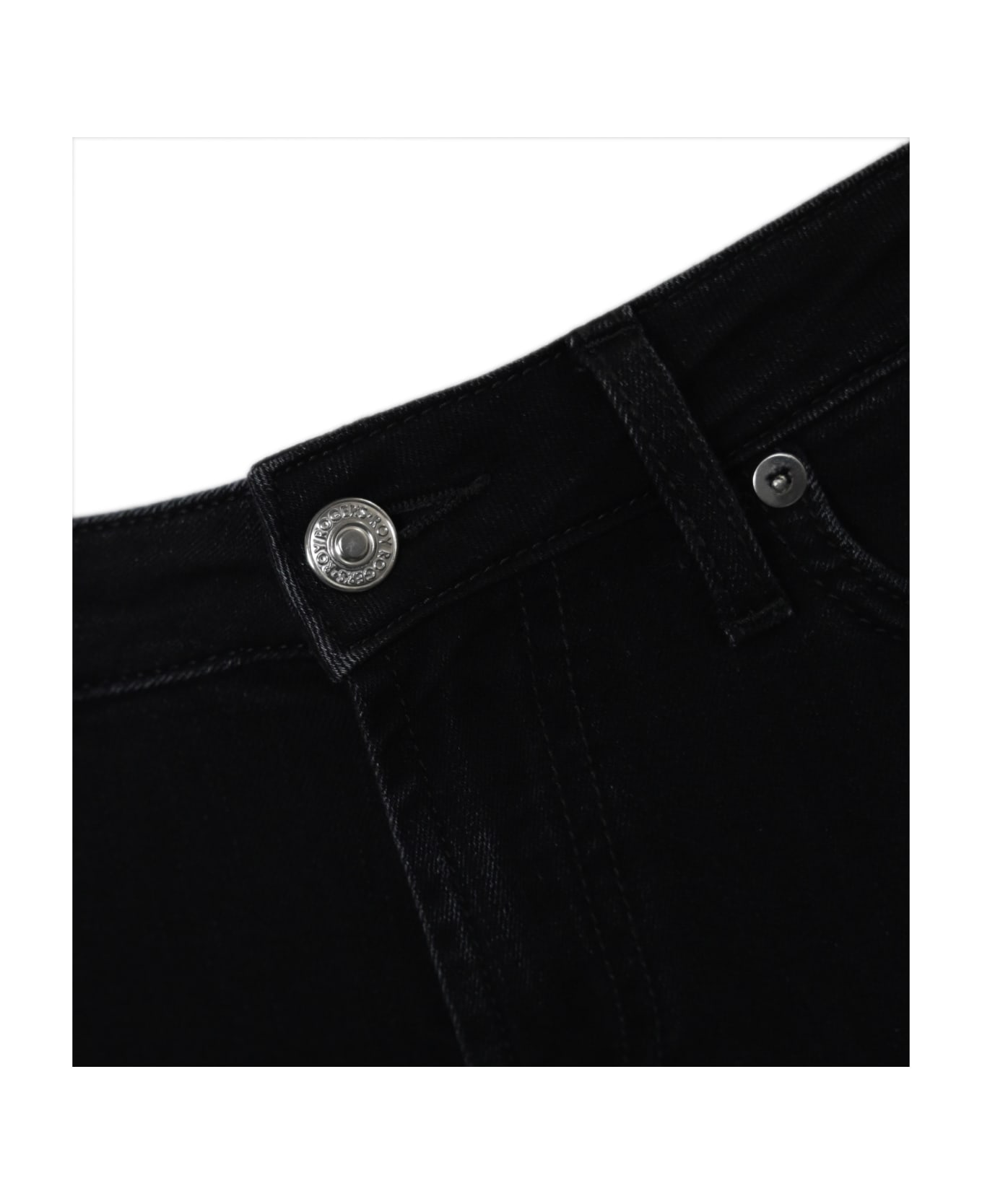 Roy Rogers Flare Jeans In Black Denim - Black