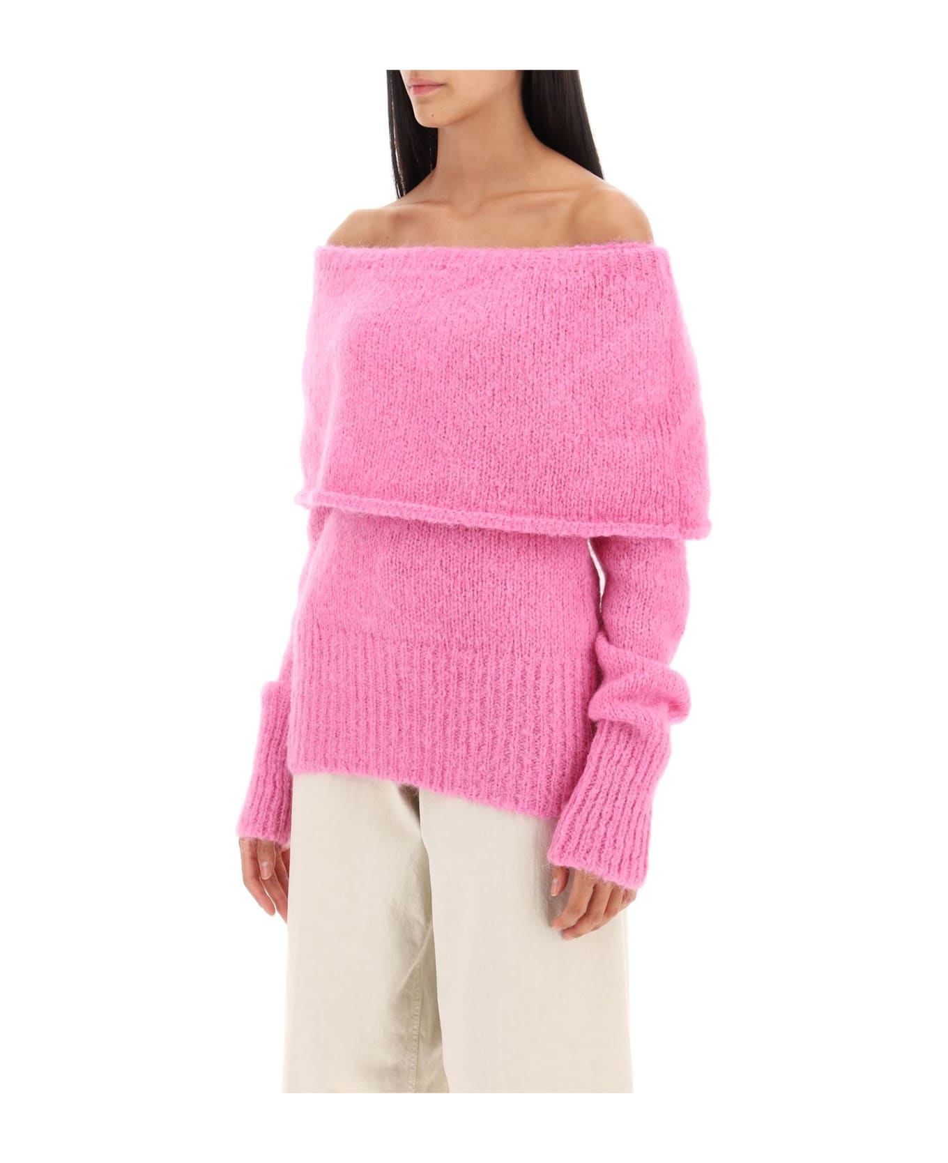 Saks Potts 'skylar' Off-shoulder Sweater - FUCHSIA PINK (Fuchsia)