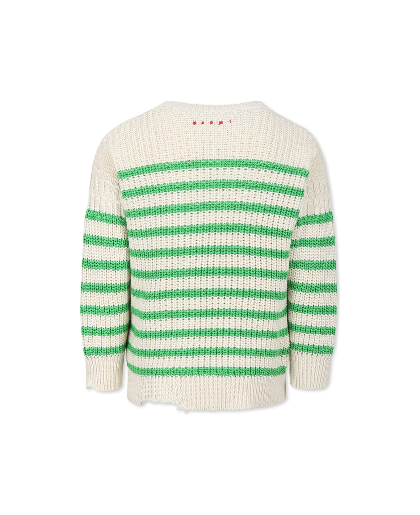 Marni Ivory Sweater For Kids With Logo - Ivory