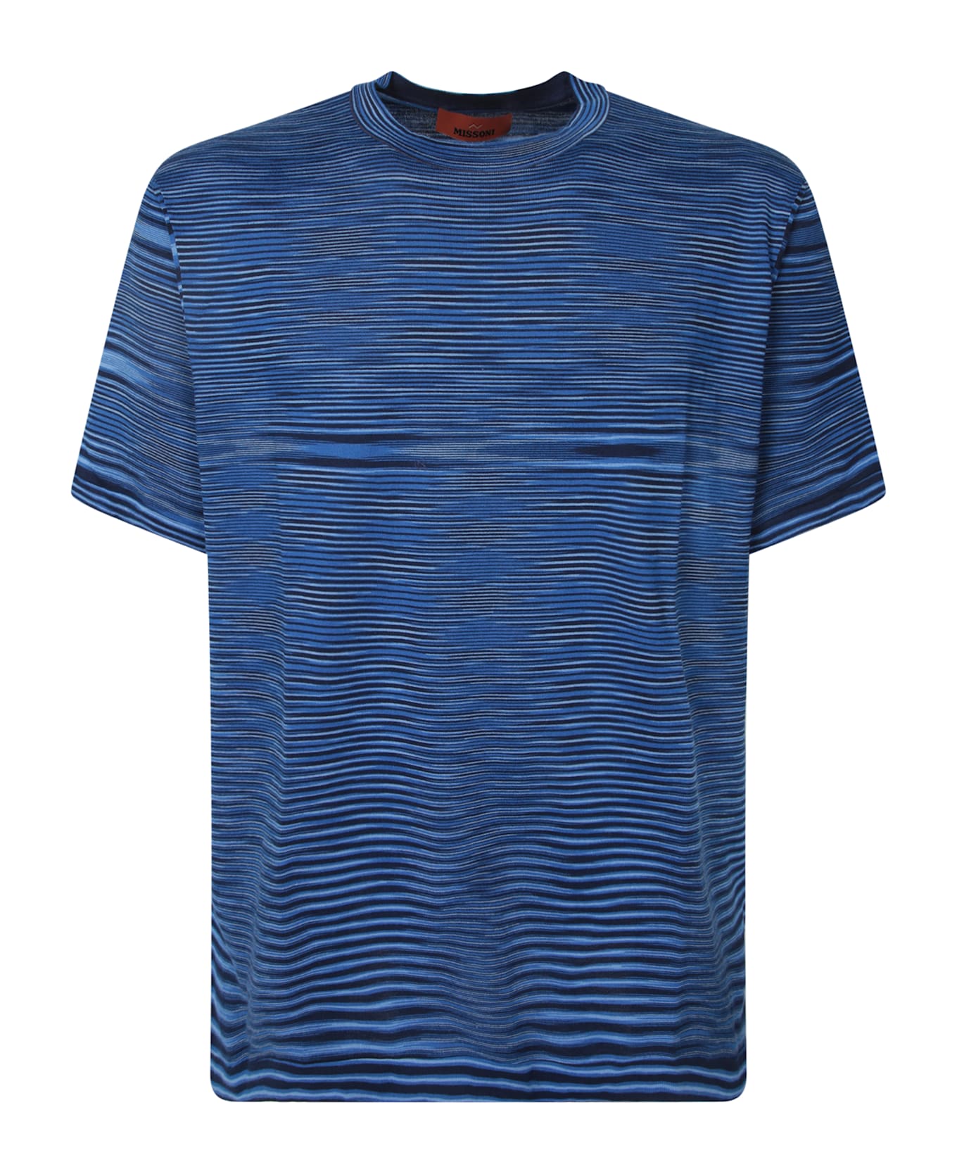 Missoni Short Sleeved Striped Crewneck T-shirt - Blue