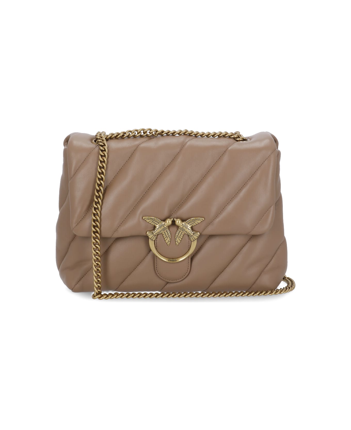 Pinko Love Puff Shoulder Bag - Beige