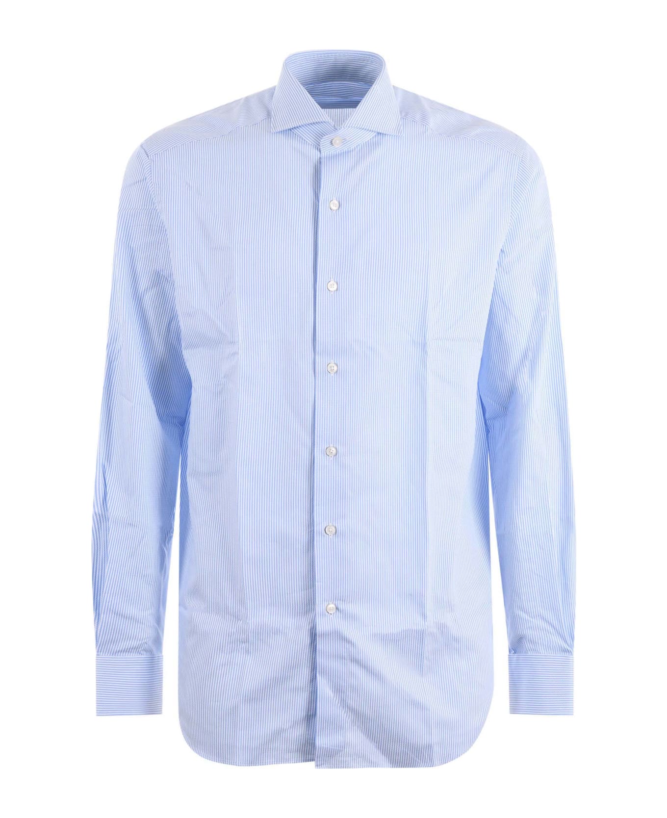 Xacus Shirt - Bianco/celeste