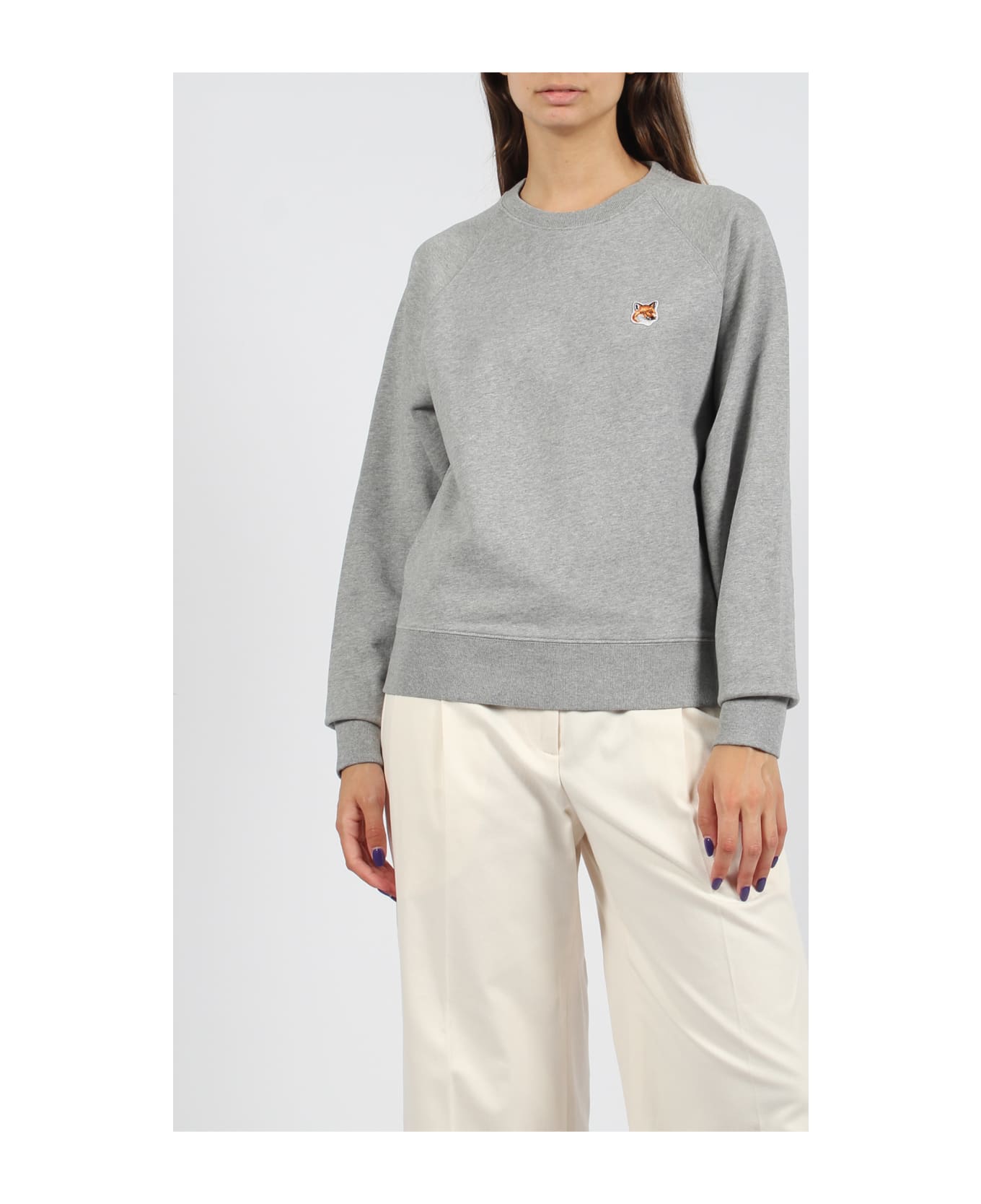 Maison Kitsuné Fox Head Patch Regular Sweatshirt - Grey