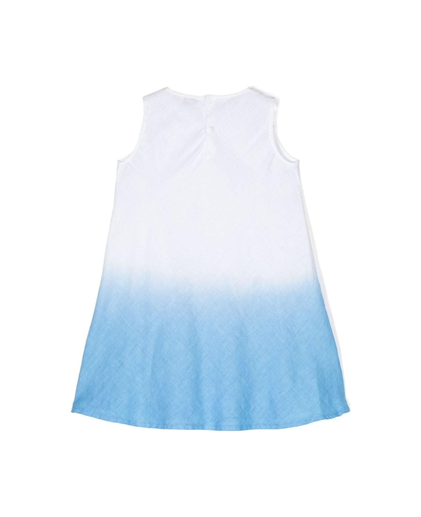 Il Gufo Linen Dress With Juniper-blue Gradient Colour - Blue ワンピース＆ドレス