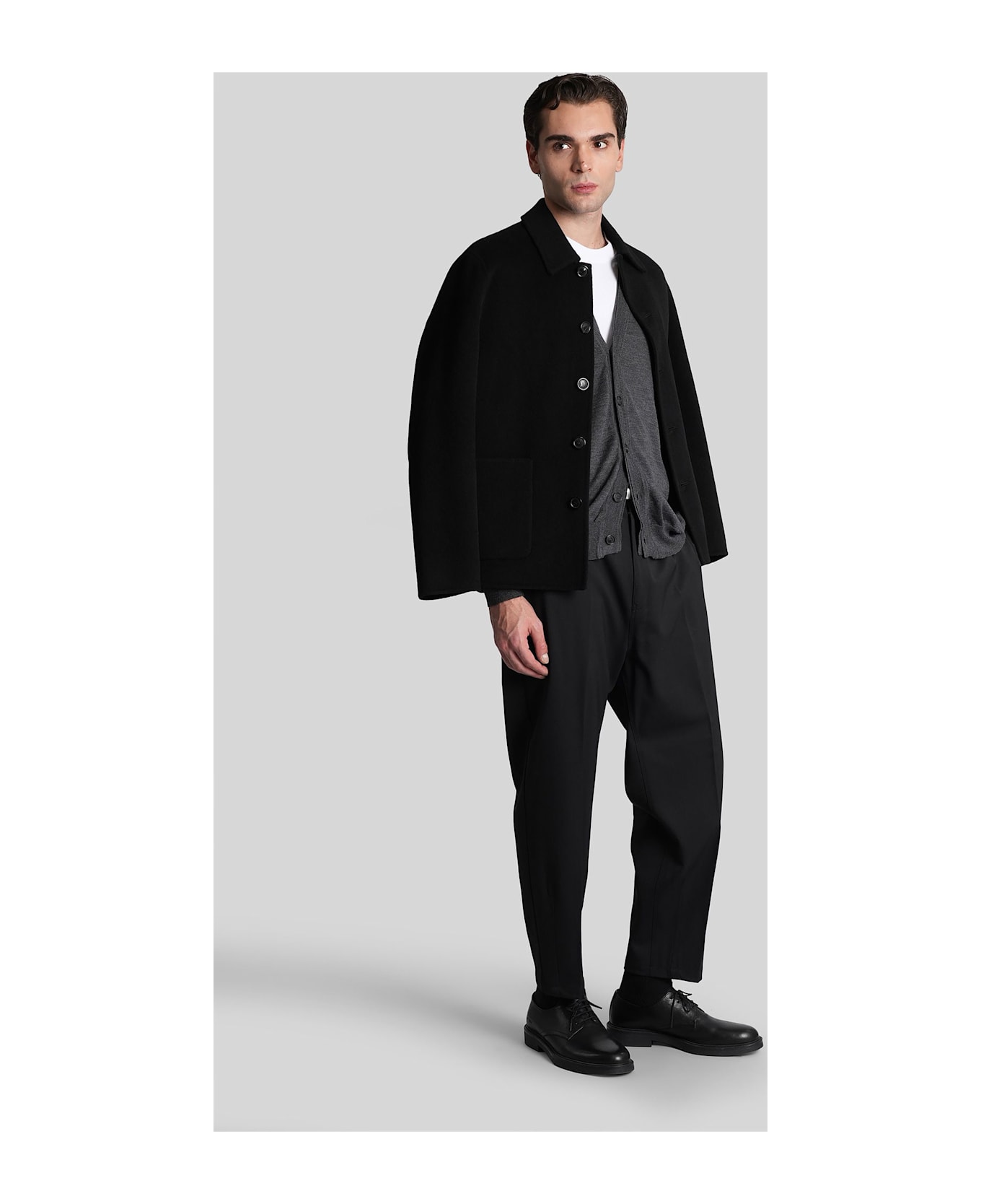 Mauro Grifoni Cardigan In Grey Wool - grey