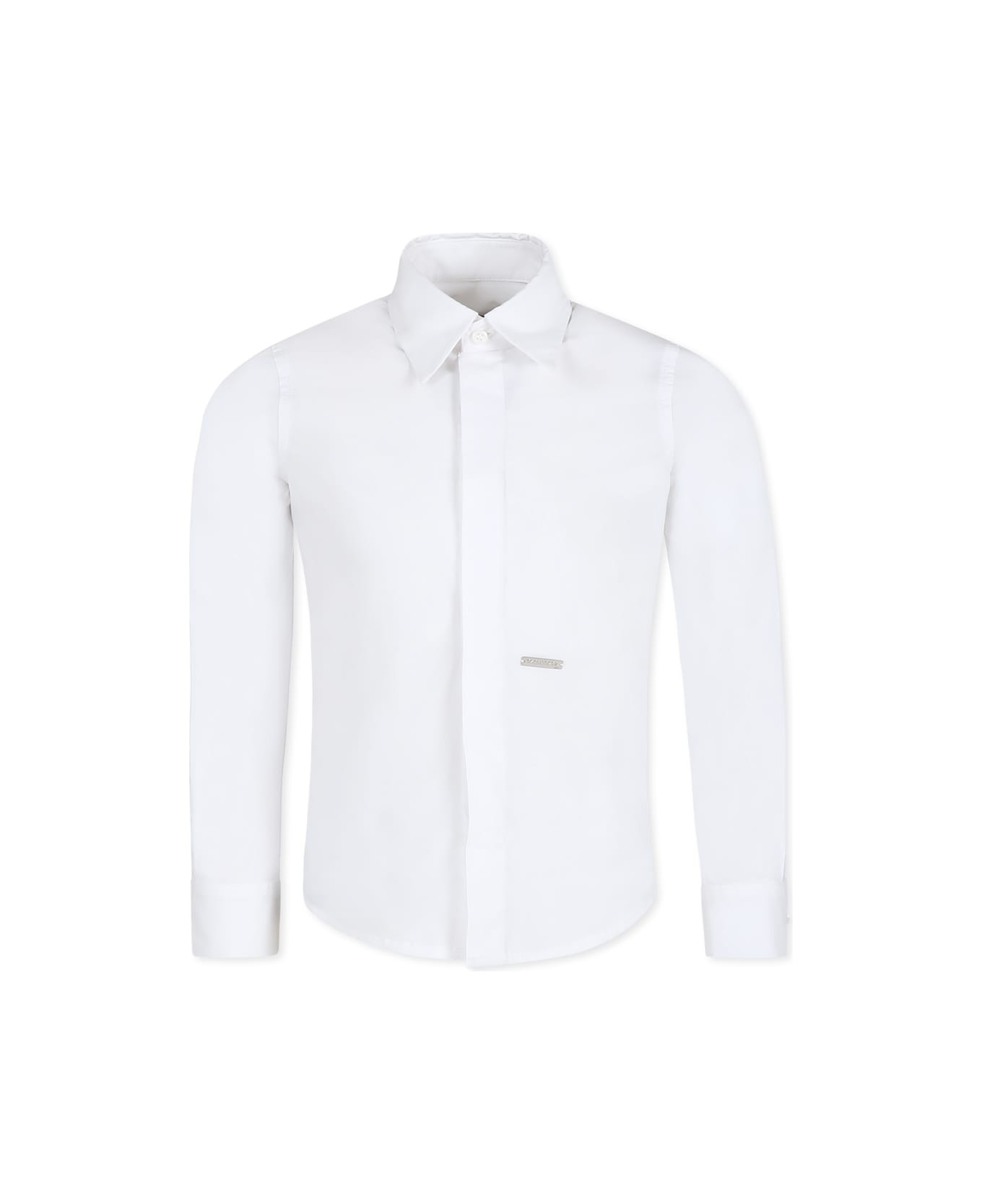 Dsquared2 White Shirt For Boy With Logo - White