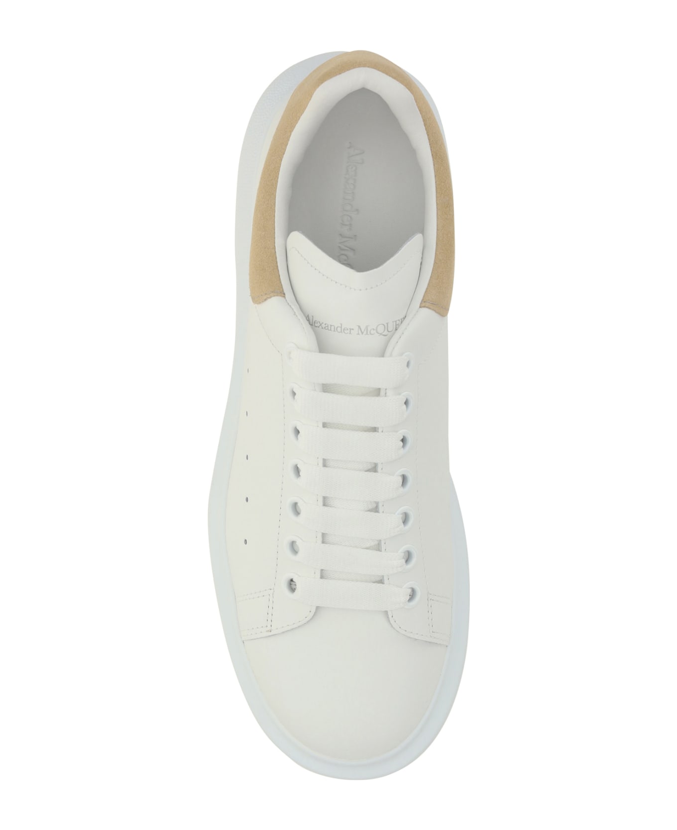 Alexander McQueen Oversized Leather Sneakers - White/safari