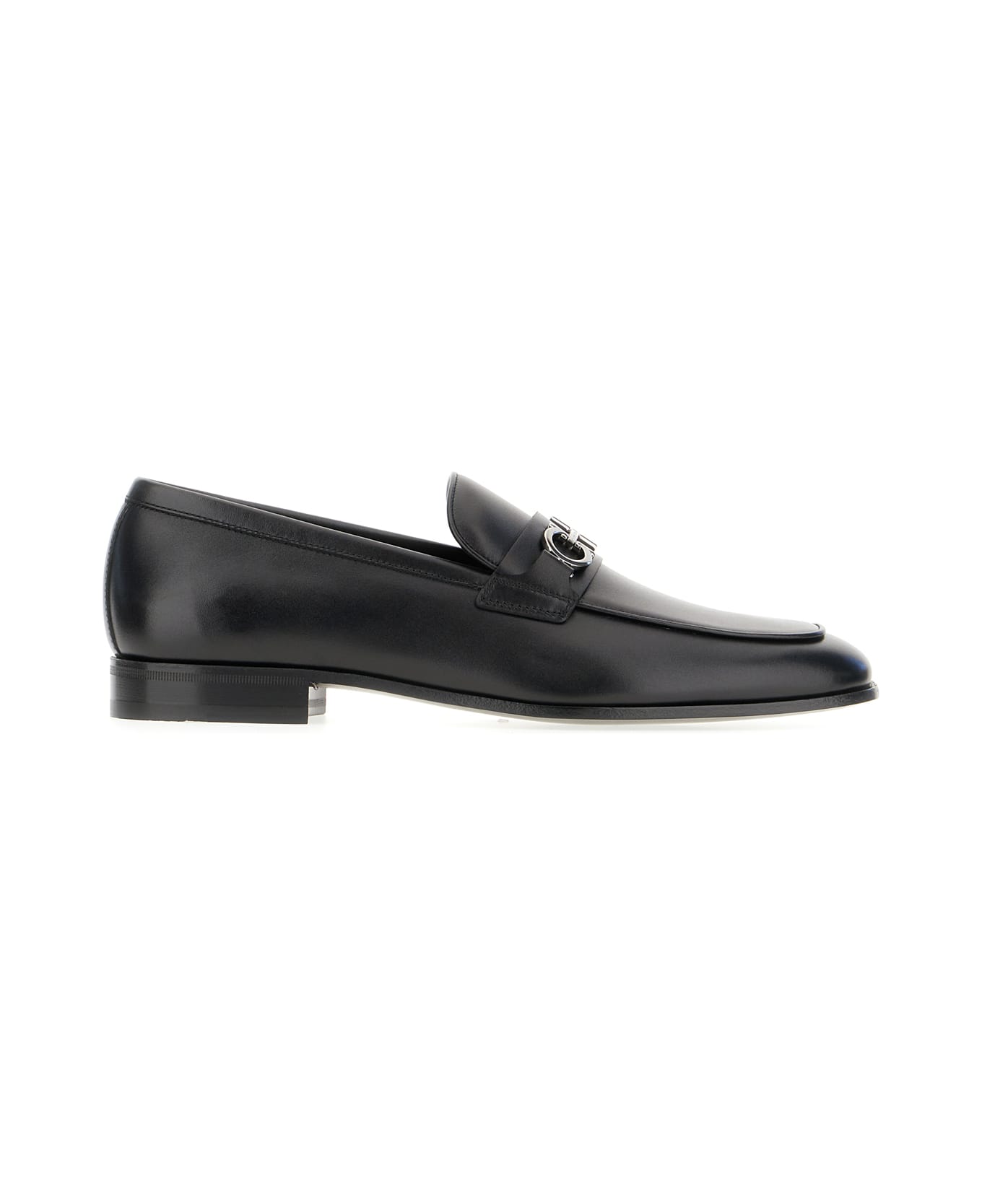 Ferragamo Black Leather Balty Loafers - Nero