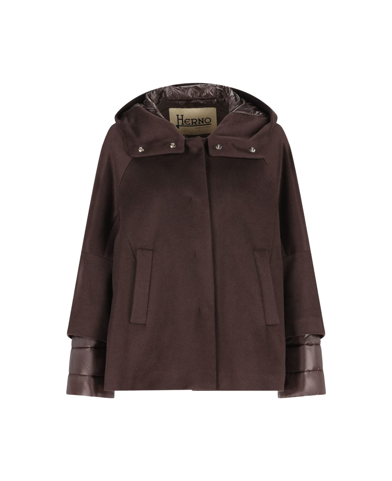 Herno Cashmere And Nylon Cape - Brown