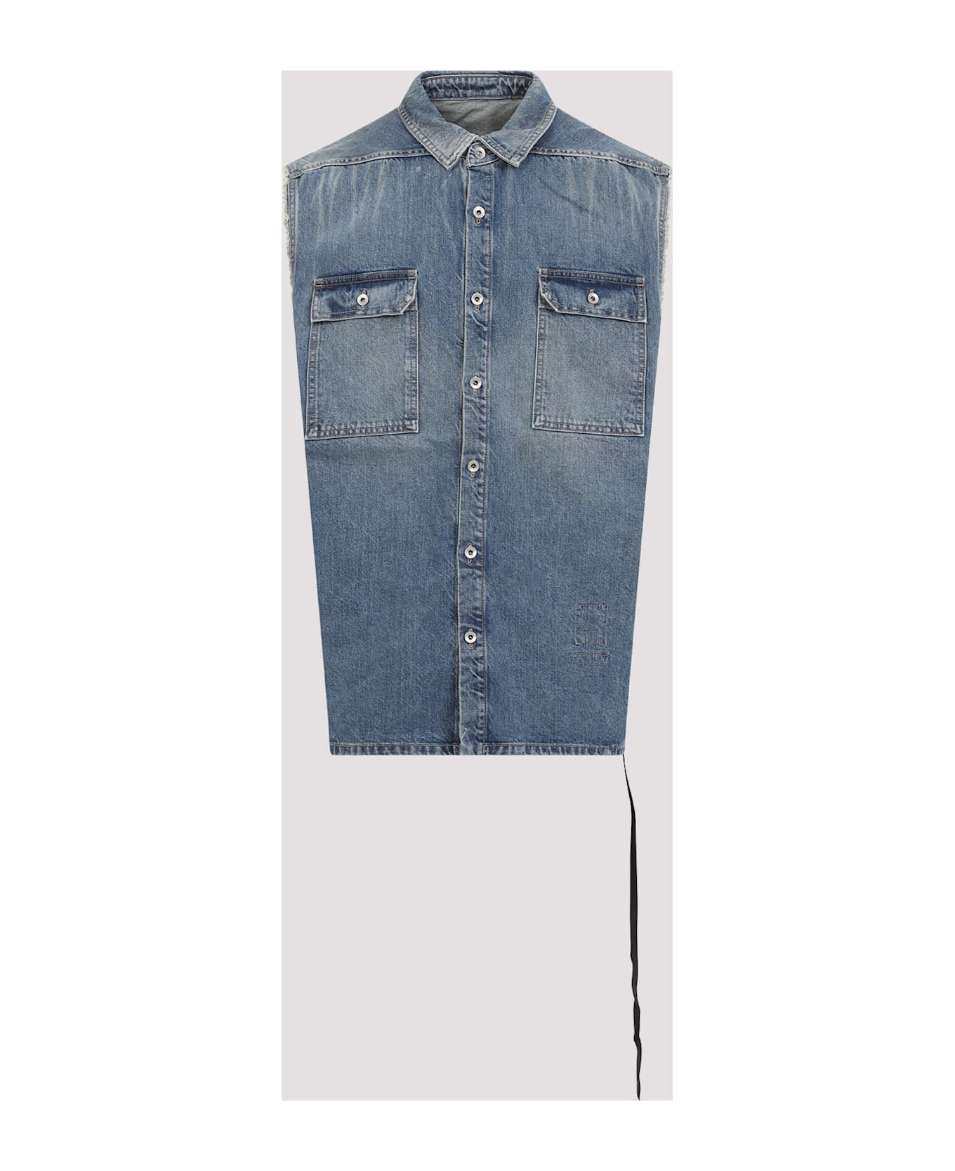 DRKSHDW Sleeveless Tommy Jumbo Vest - Washed Indigo