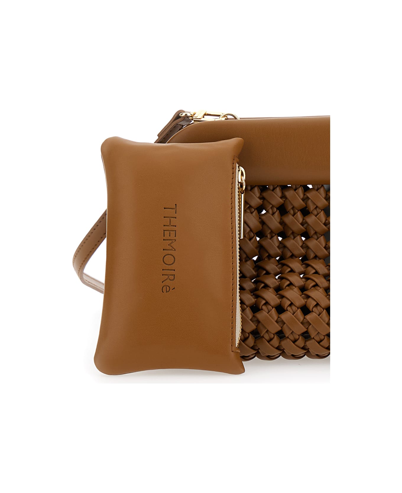 THEMOIRè 'bios Knots' Brown Clutch Bag With Braided Design In Eco Leather Woman - Brown クラッチバッグ