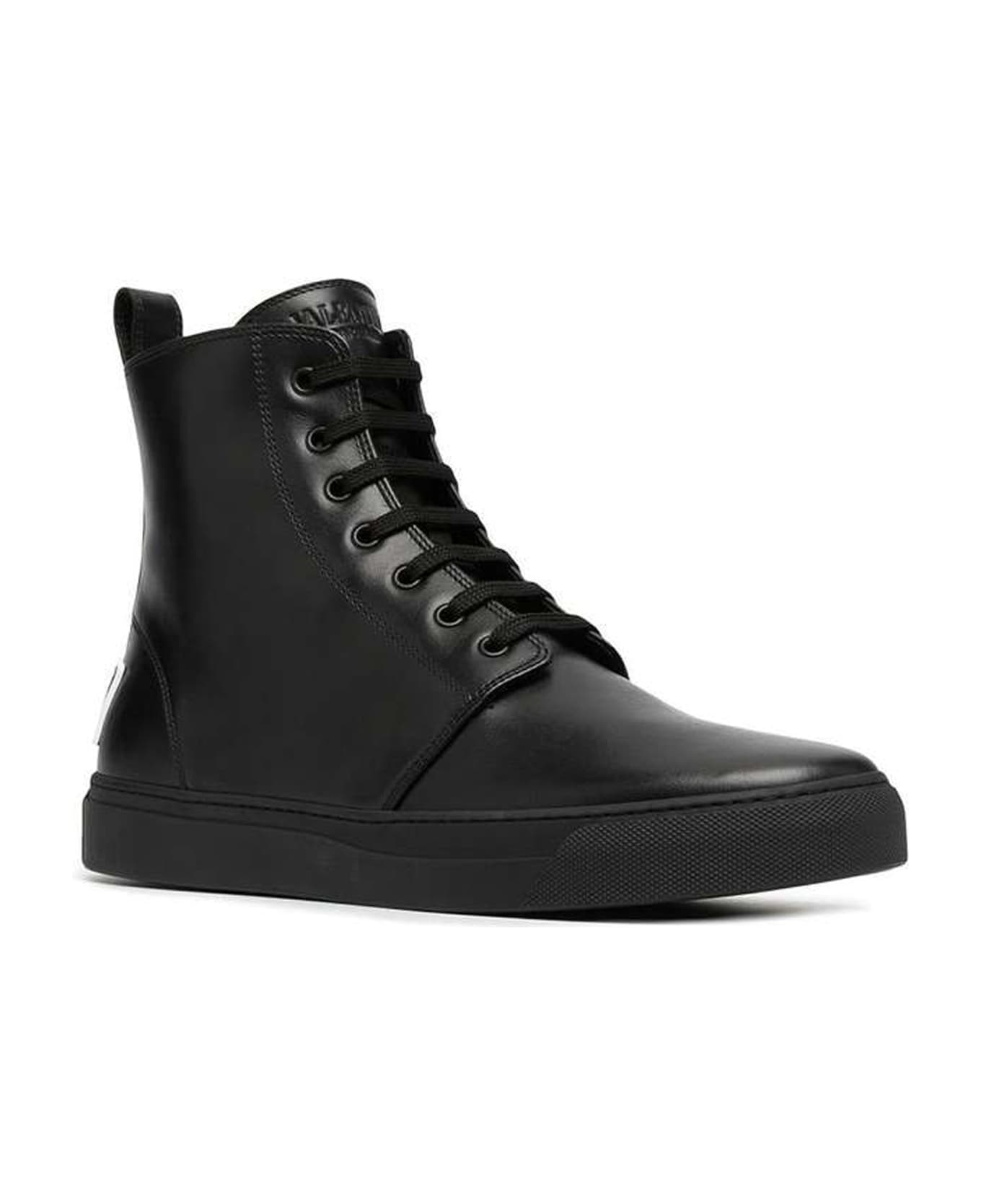 Valentino Garavani Garavani Leather Logo Boots - Black
