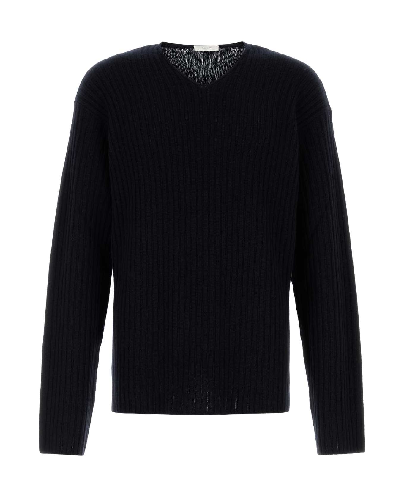 The Row Midnight Blue Cashmere Gustave Sweater - DARKNAVY