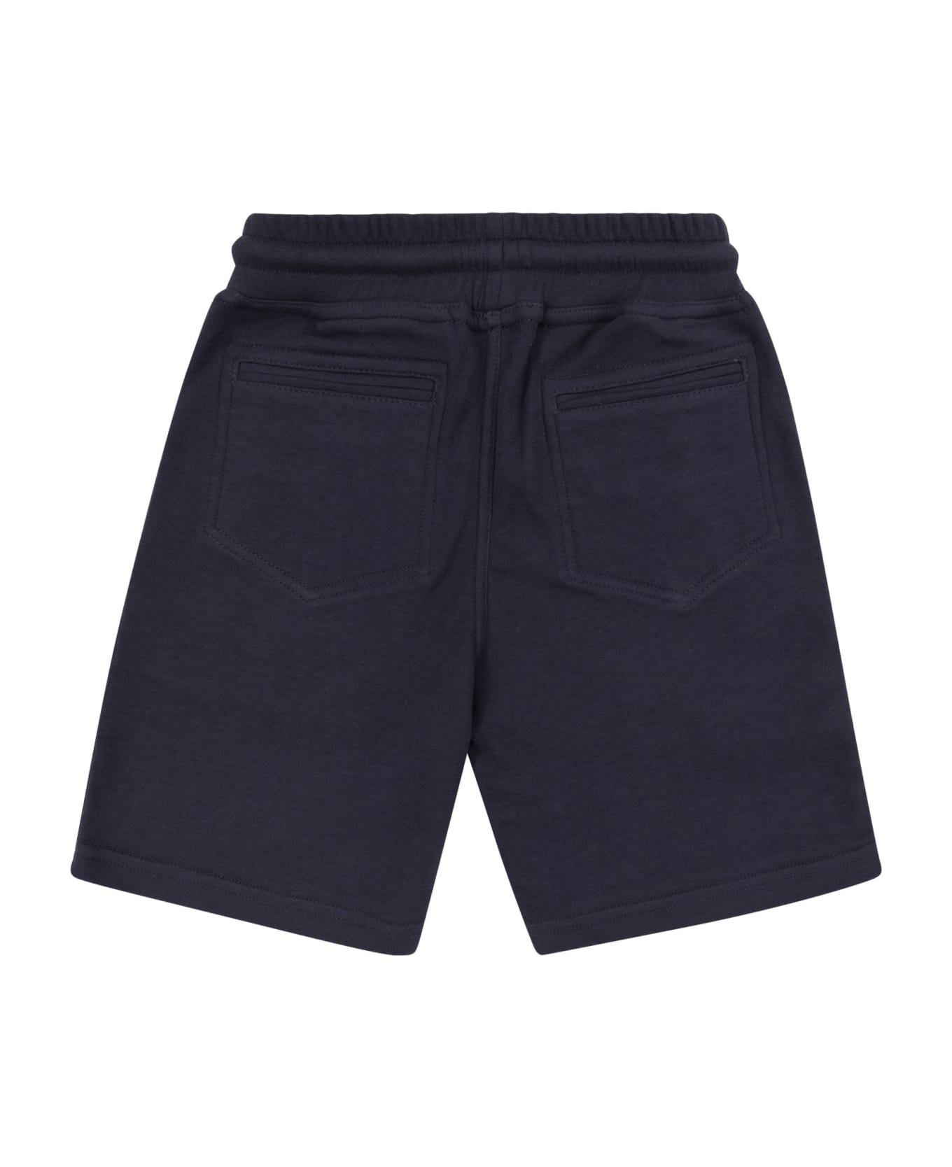 Brunello Cucinelli Bermuda Shorts In Techno Cotton Fleece - Navy Blue