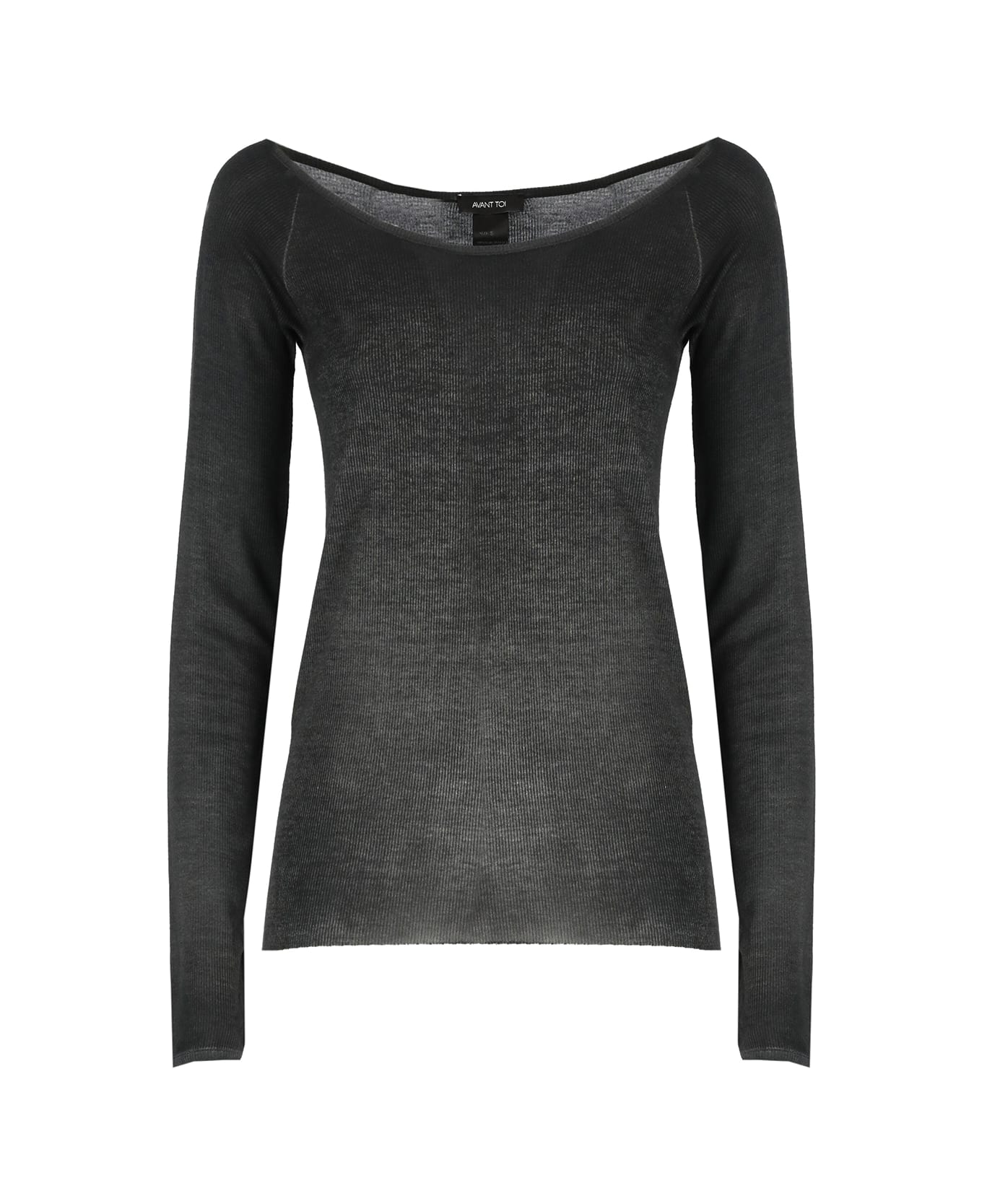 Avant Toi Ribbed Sweater - Black