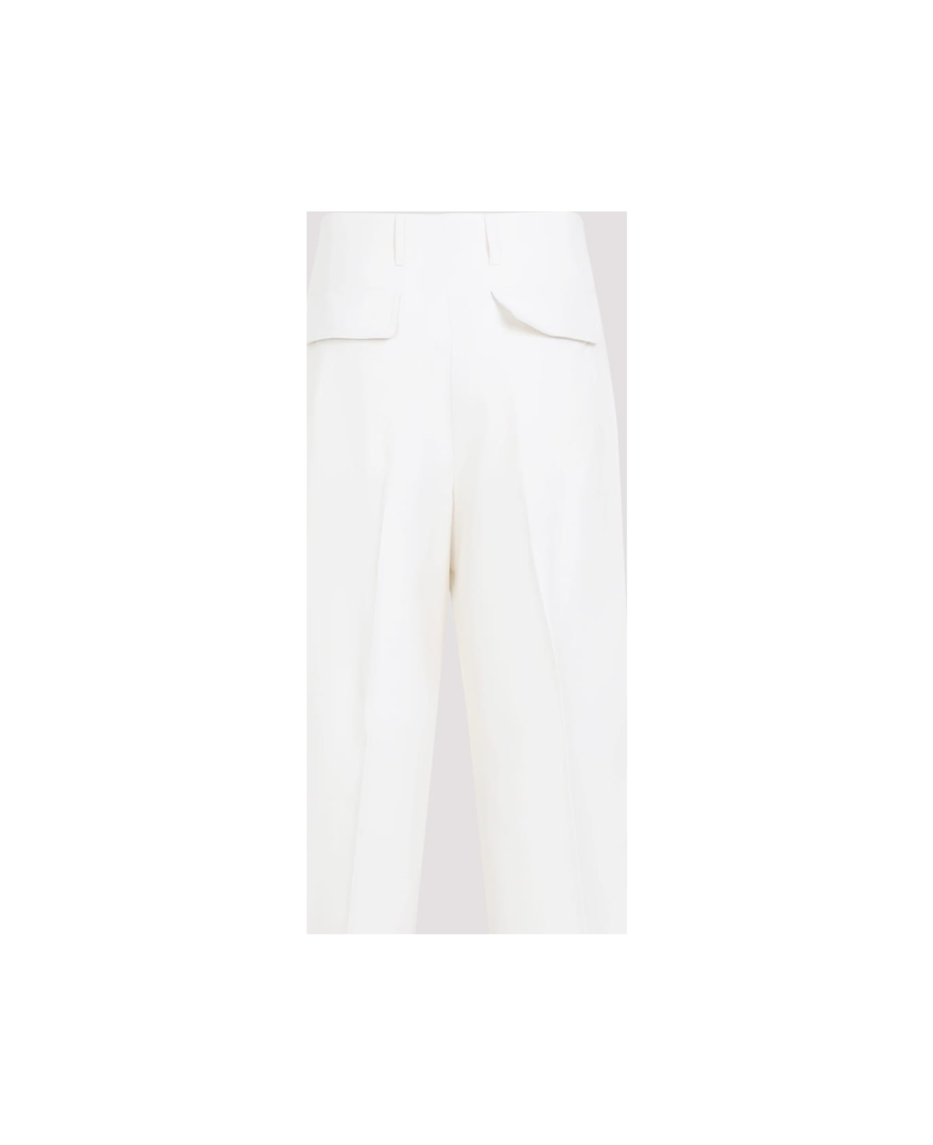 Zegna Cotton Cashmere Pants - Bianco Naturale Unito