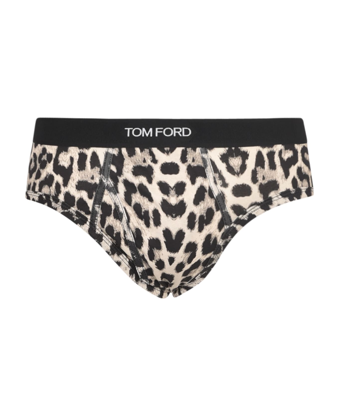 Tom Ford Animal Print Logo Underwear - SNOW LEOPARD