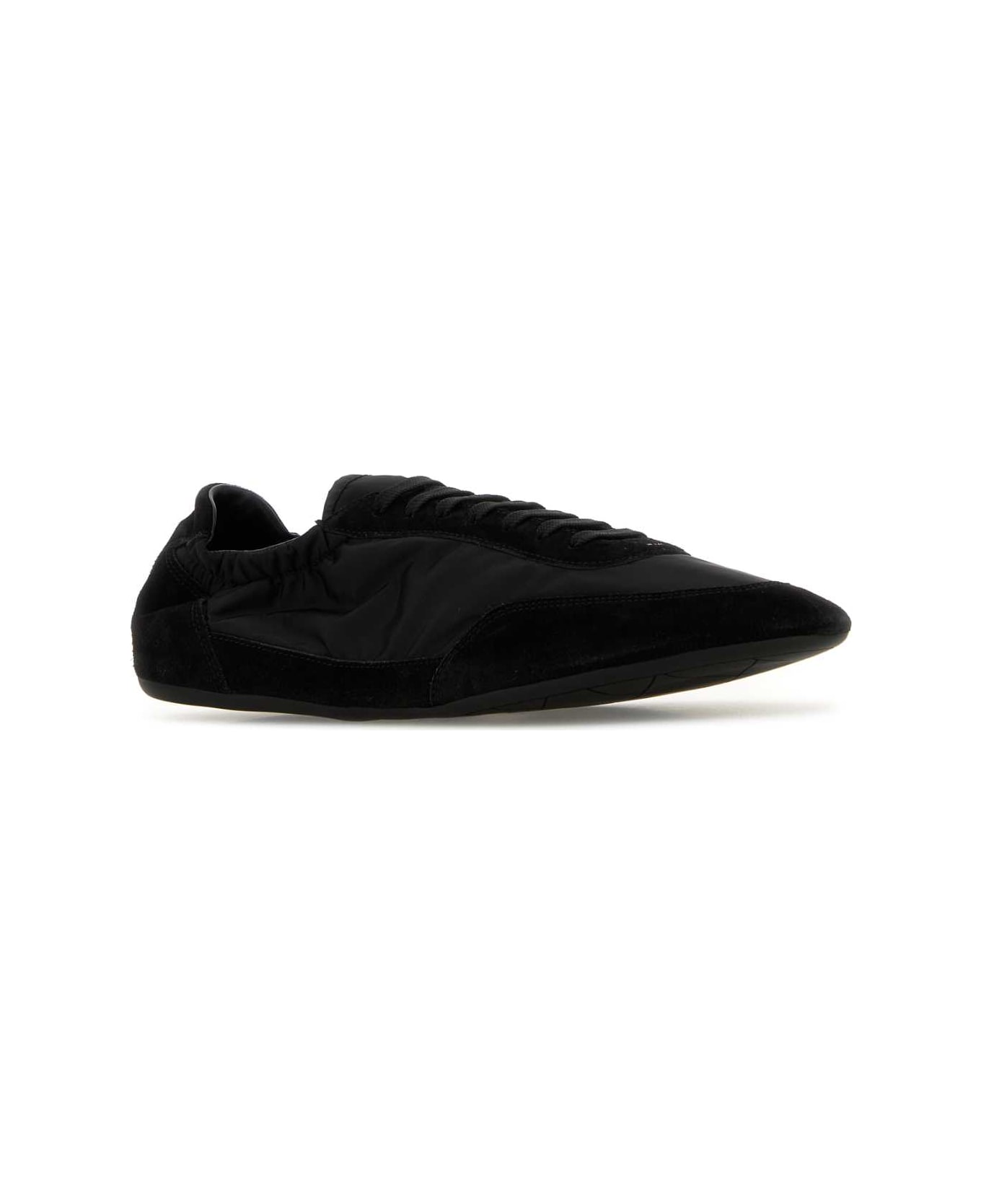 Prada Black Nylon And Suede Sneakers - NERO