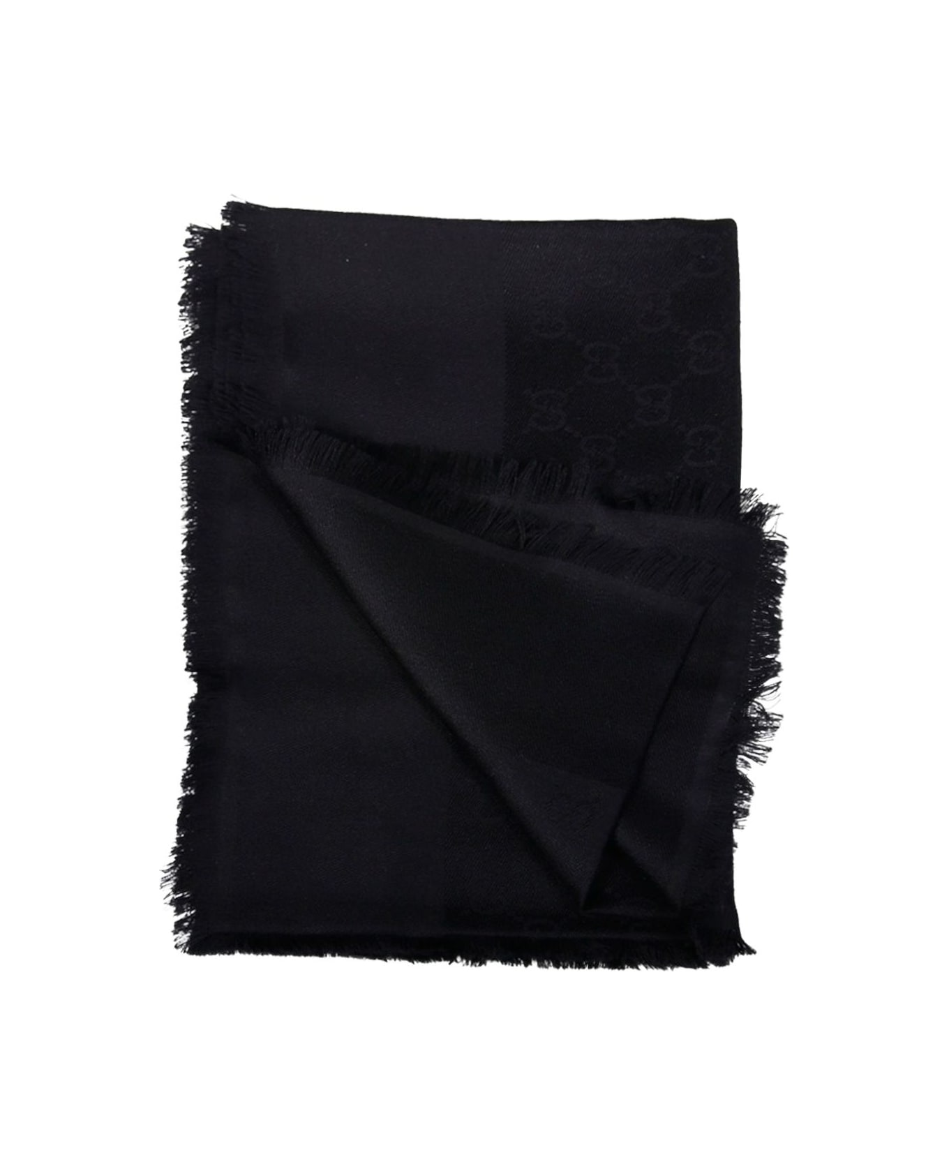 Gucci Gg Jacquard Shawl - Black