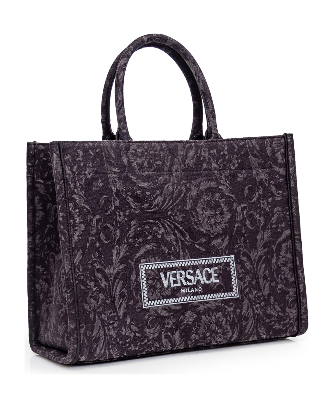 Versace Tote Athena Barocco Bag - BLACK