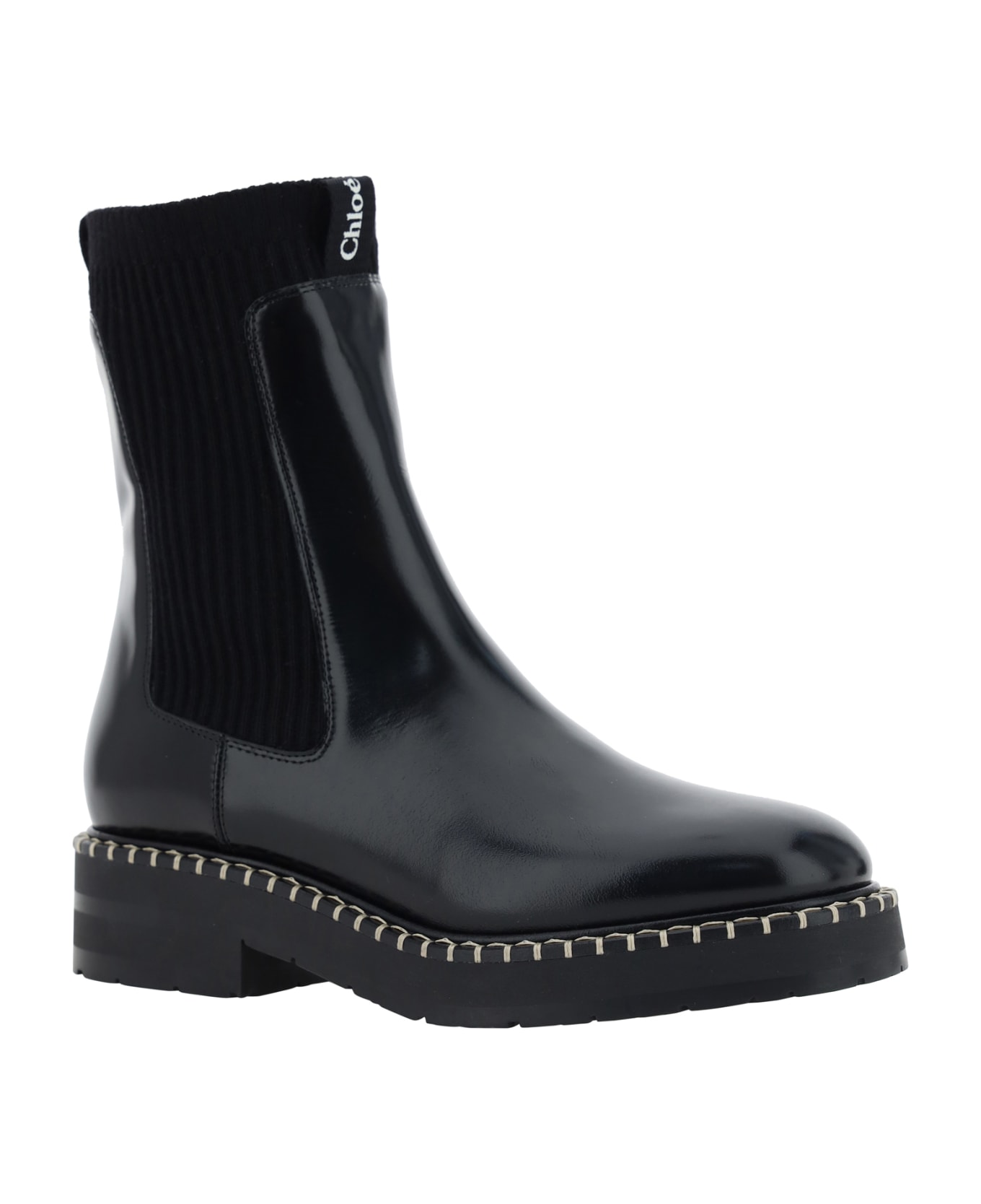 Chloé Glossy Ankle Boots - Black