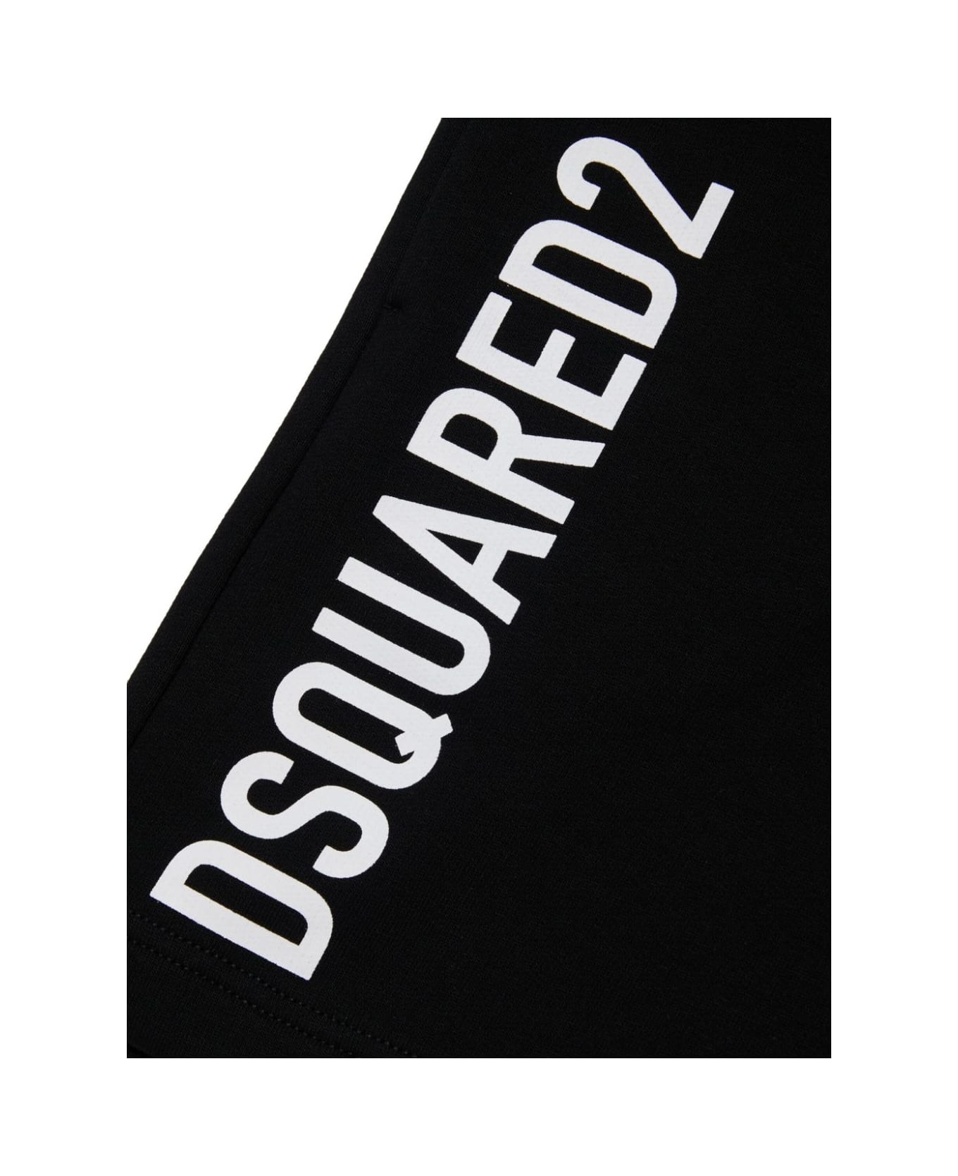 Dsquared2 Black Sports Shorts With Logo - Black ボトムス