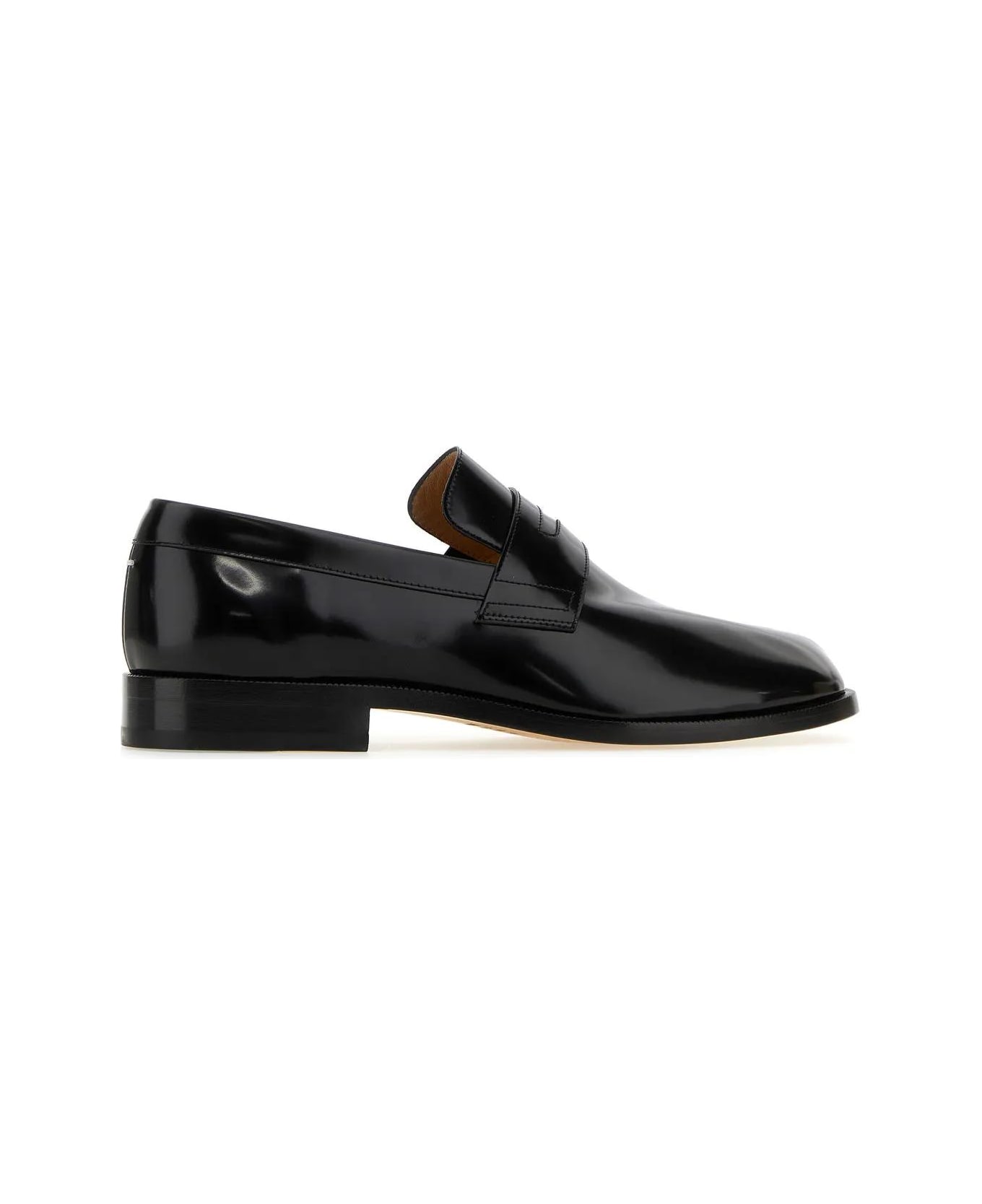 Maison Margiela Black Leather Tabi Loafers - Black