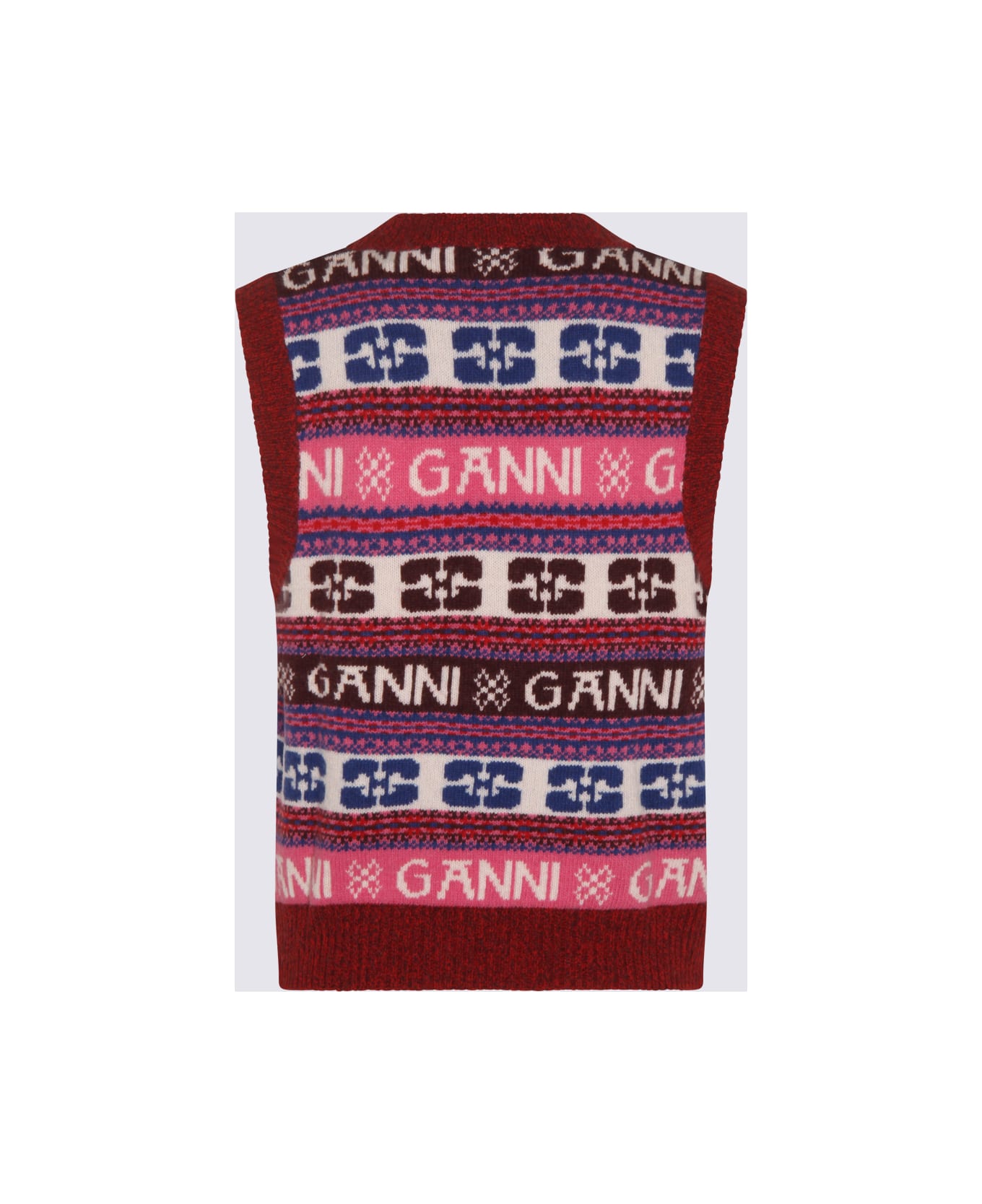 Ganni Multicolor Wool Knitwear - Red